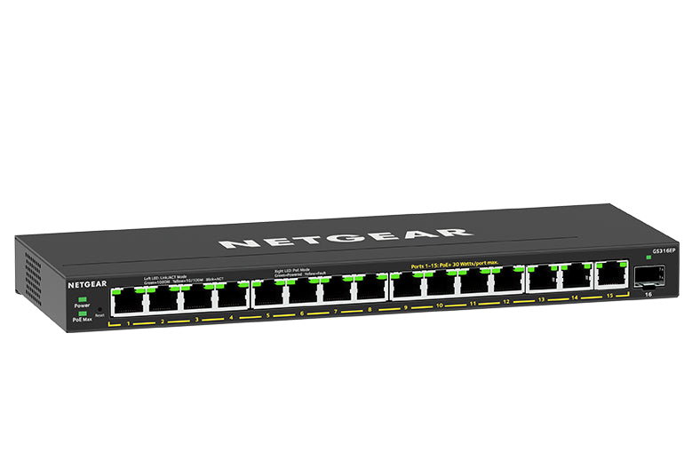  GS316EP-100PES www.electricalstuff.se ElectricalStuff.se   NETGEAR GS316EP-100PES nätverksswitchar hanterad Gigabit Ethernet