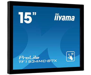 -skärm 38,1 cm (15") 1024 x 768 pixlar XGA Pekskärm iiyama TF1534MC-B7X 4948570118380 POS-skärmar   TF1534MC-B7X www.electri