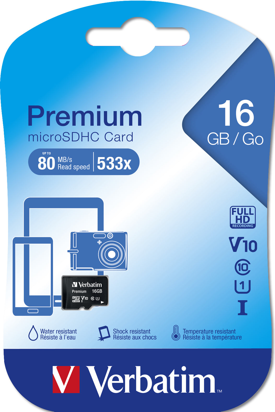 0109 Flashminne   Premium www.electricalstuff.se ElectricalStuff.se   Verbatim Premium 16 GB MicroSDHC Klass 10 Verbatim 440