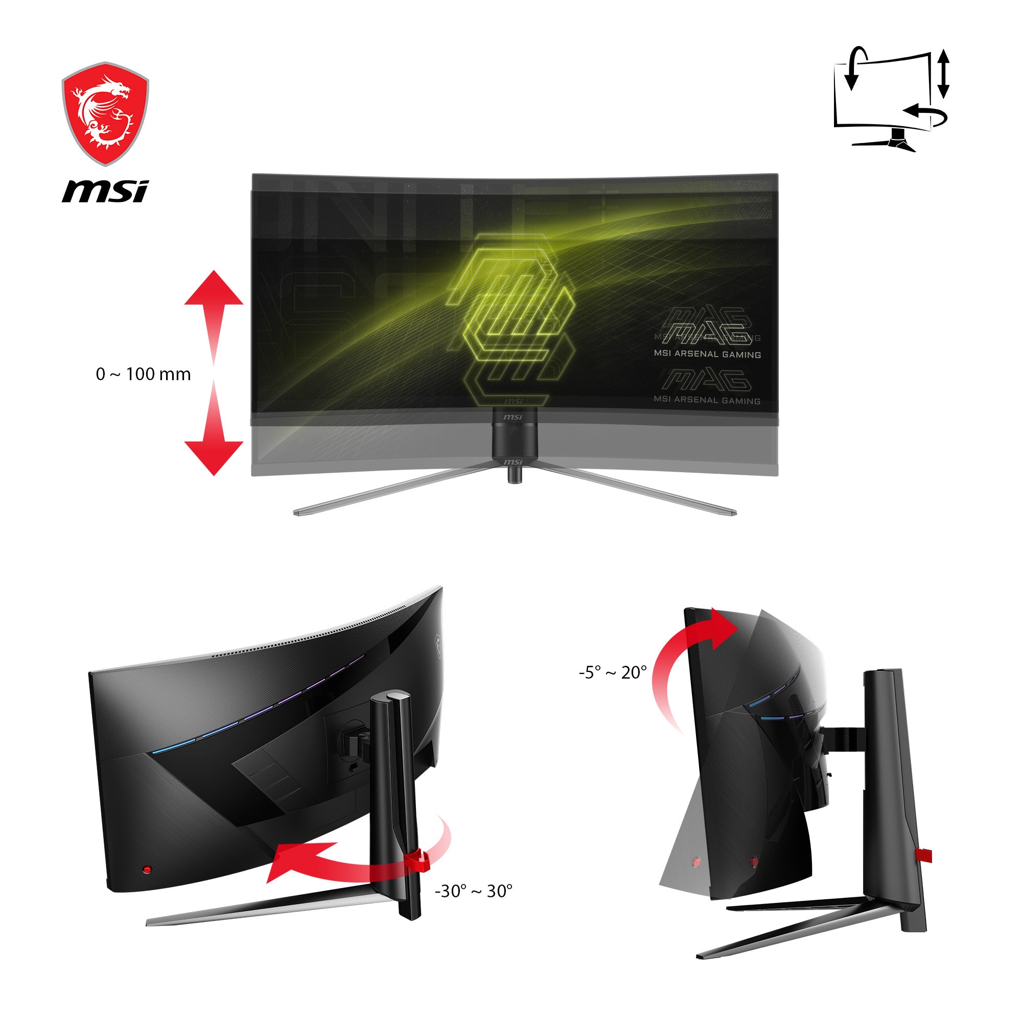  m (34") 3440 x 1440 pixlar UltraWide Dual Quad HD Svart MSI MAG 345CQRDE 4711377140805 Platta Pc-Skärmar   MAG 345CQRDE www.