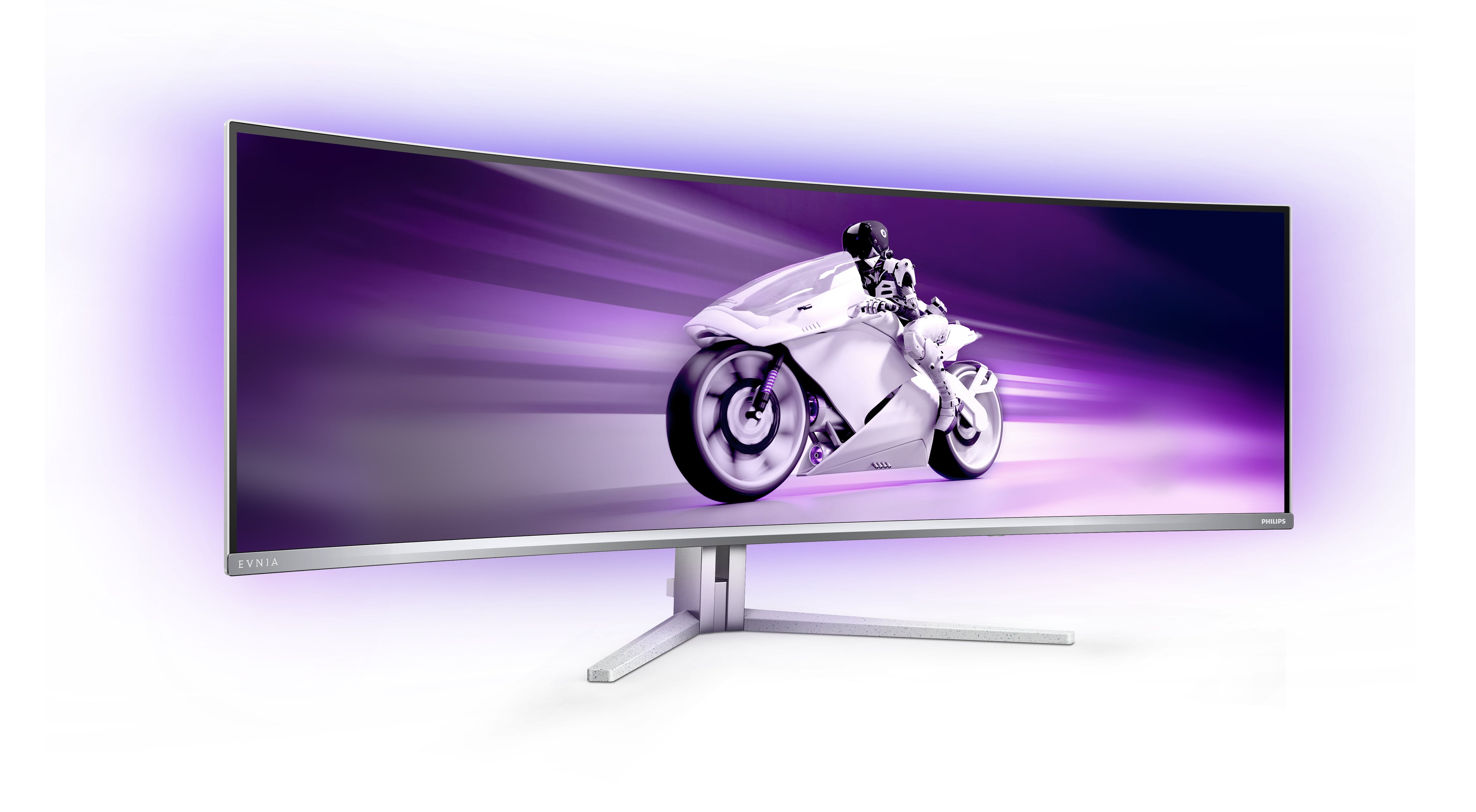  s Evnia 8000 49M2C8900L/00 platta pc-skärmar 124,2 cm (48.9") 5120 x 1440 pixlar Dual QHD QD-OLED Vit Philips 49M2C8900L/00 