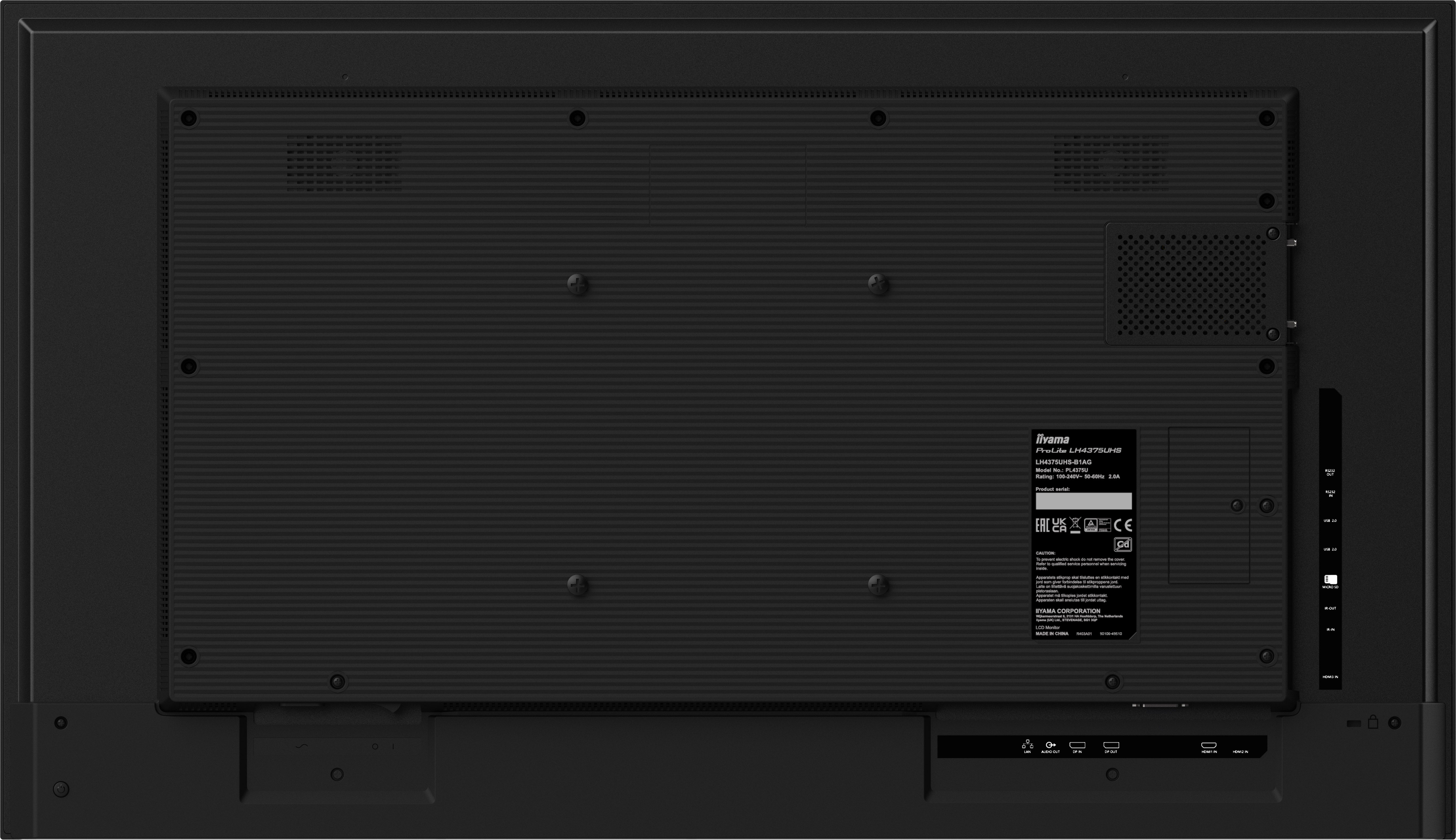  igital skyltning 81,3 cm (32") LCD Wi-Fi 500 cd/m² Full HD Svart Inbyggd processor Android 11 24/7 iiyama LH3275HS-B1AG 4948
