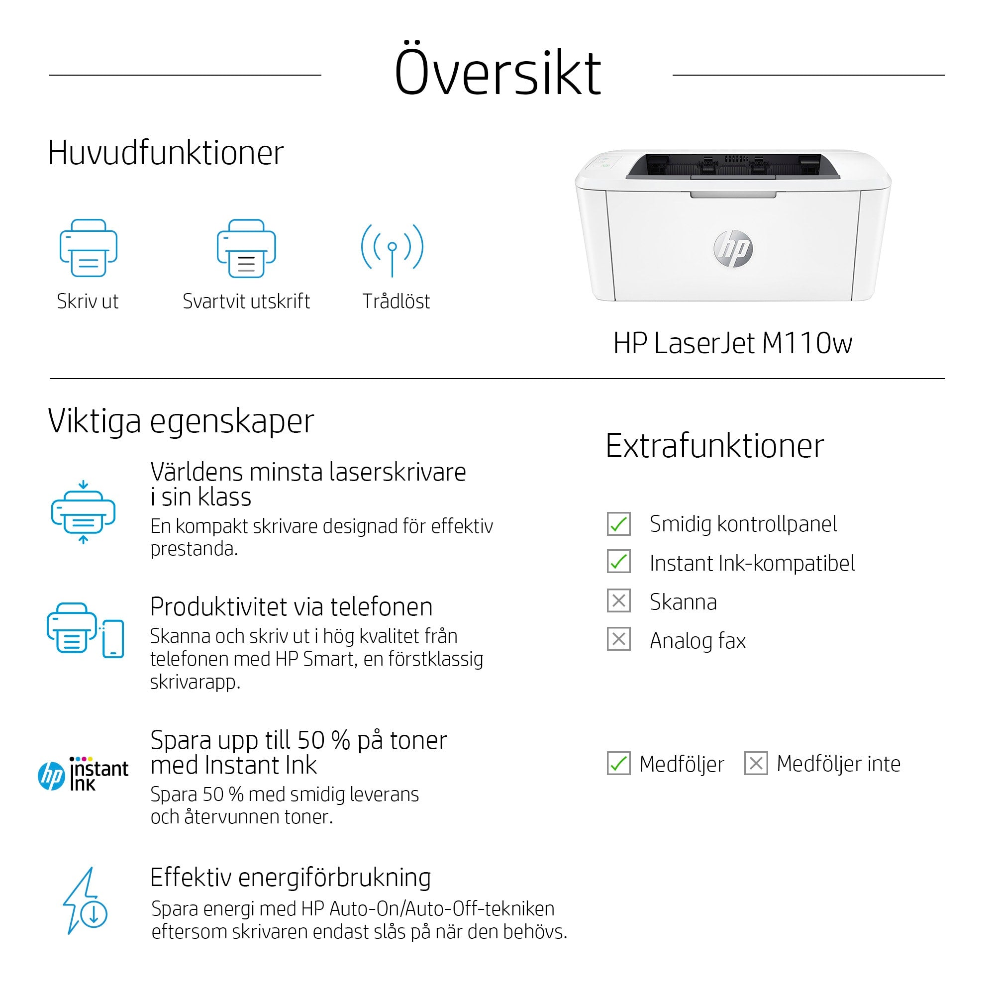  www.electricalstuff.se ElectricalStuff.se   HP LaserJet M110w-skrivare HP 7MD66F 0194850676949|194850676949|0194850676956|19