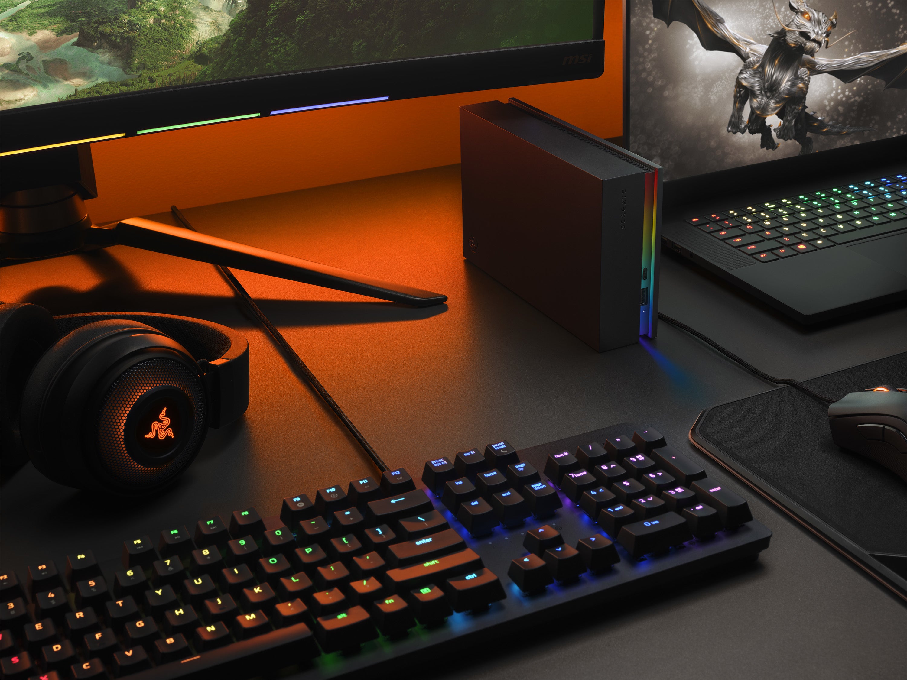  n 1) Svart Seagate STKK8000400 3660619040193|0763649160428|763649160428 Externa Hårddiskar   FireCuda Gaming Hub www.electri