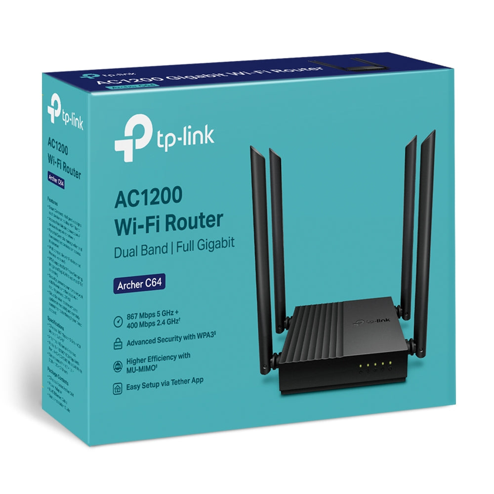    Archer C64 www.electricalstuff.se ElectricalStuff.se   TP-Link Archer C64 trådlös router Gigabit Ethernet Dual-band (2,4 G