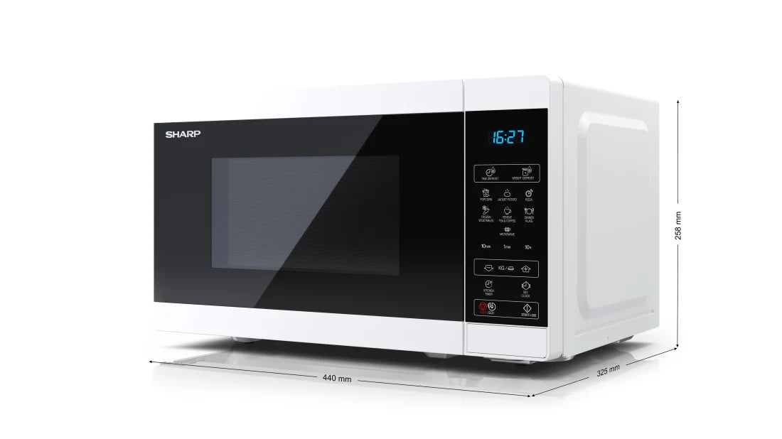  l 800 W Sharp YC-MS02E-W 4974019161235 Mikrovågsugnar   YC-MS02E-W www.electricalstuff.se ElectricalStuff.se   Sharp YC-MS02