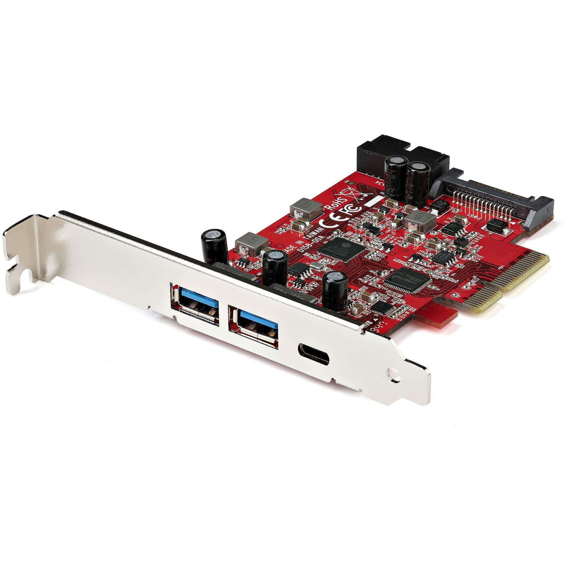  -C och 2x USB-A - 1x 2-ports IDC (intern 5 Gbps USB-expansion) - USB C PCI Express-kontrollerkort StarTech.com PEXUSB312A1C1