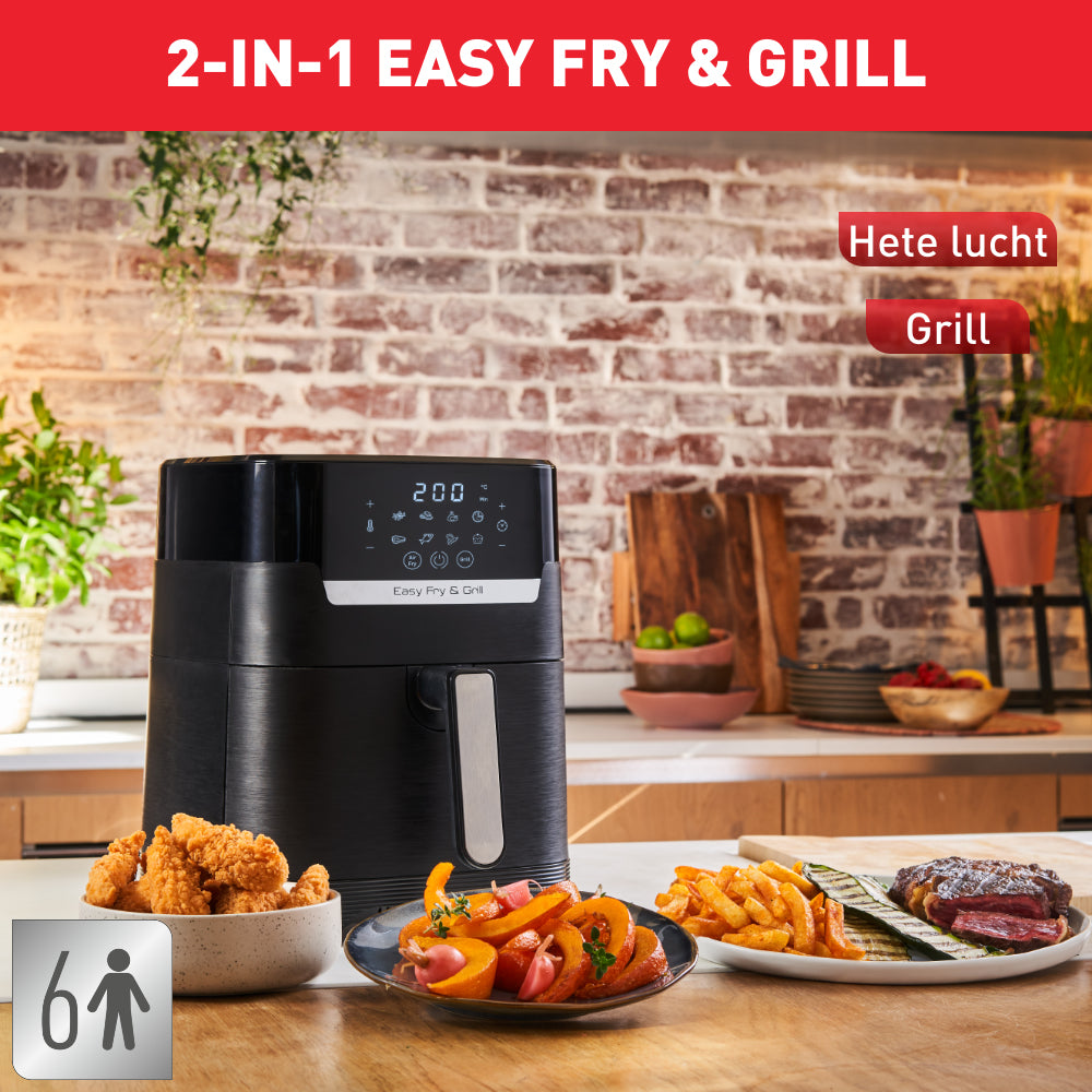  ectricalStuff.se   Tefal Easy Fry & Grill EY5058 Single 4,2 l Fristående 1550 W Varmluftsfritös Svart Tefal EY505815 3045380