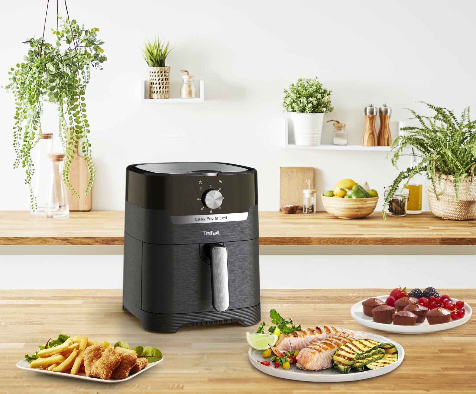  Stuff.se   Tefal Easy Fry & Grill EY5018 Single 4,2 l Fristående 1550 W Varmluftsfritös Svart Tefal EY501815 3045380020764 F
