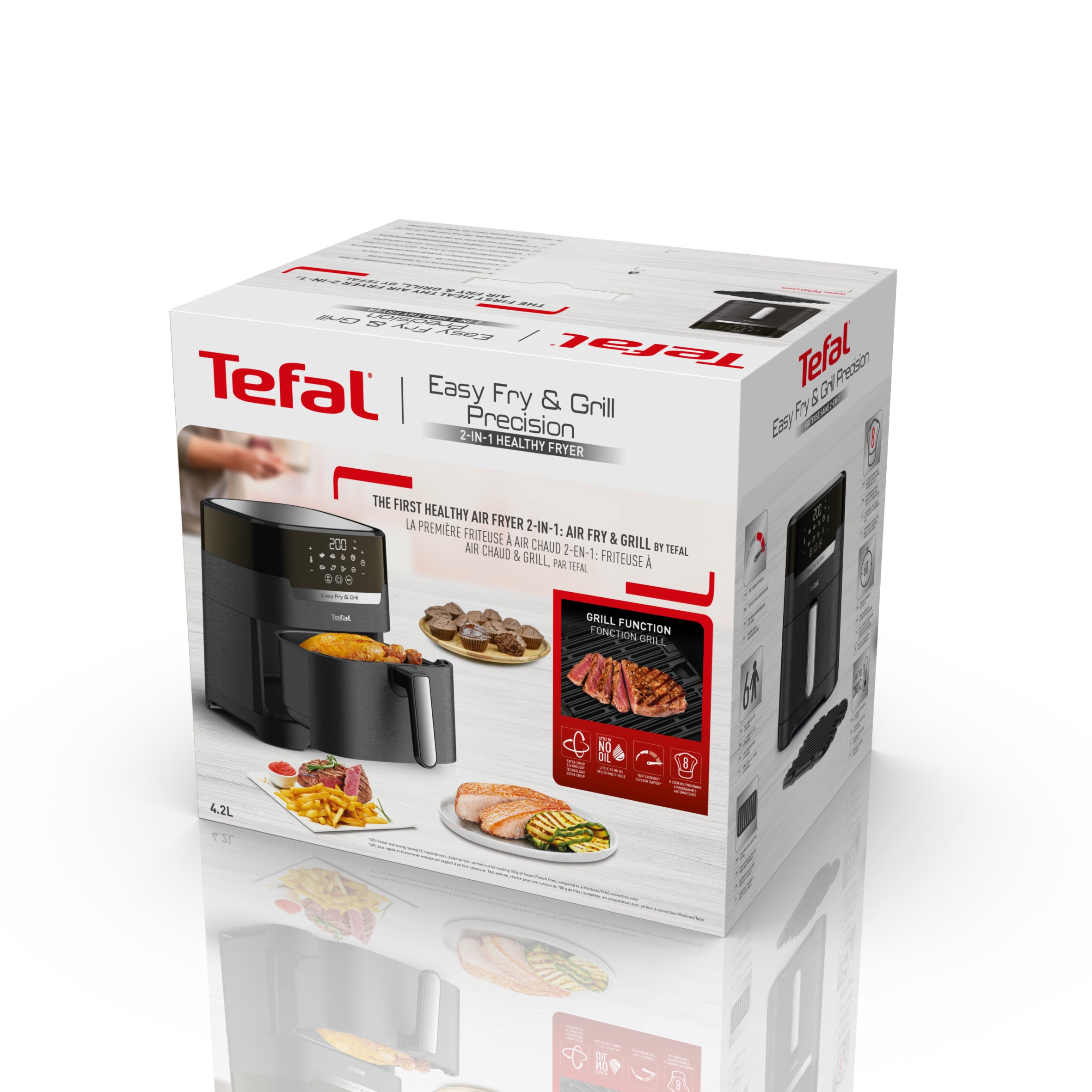  tående 1550 W Varmluftsfritös Svart Tefal EY505815 3045380020757 Fritöser Easy Fry & Grill  EY5058 www.electricalstuff.se El