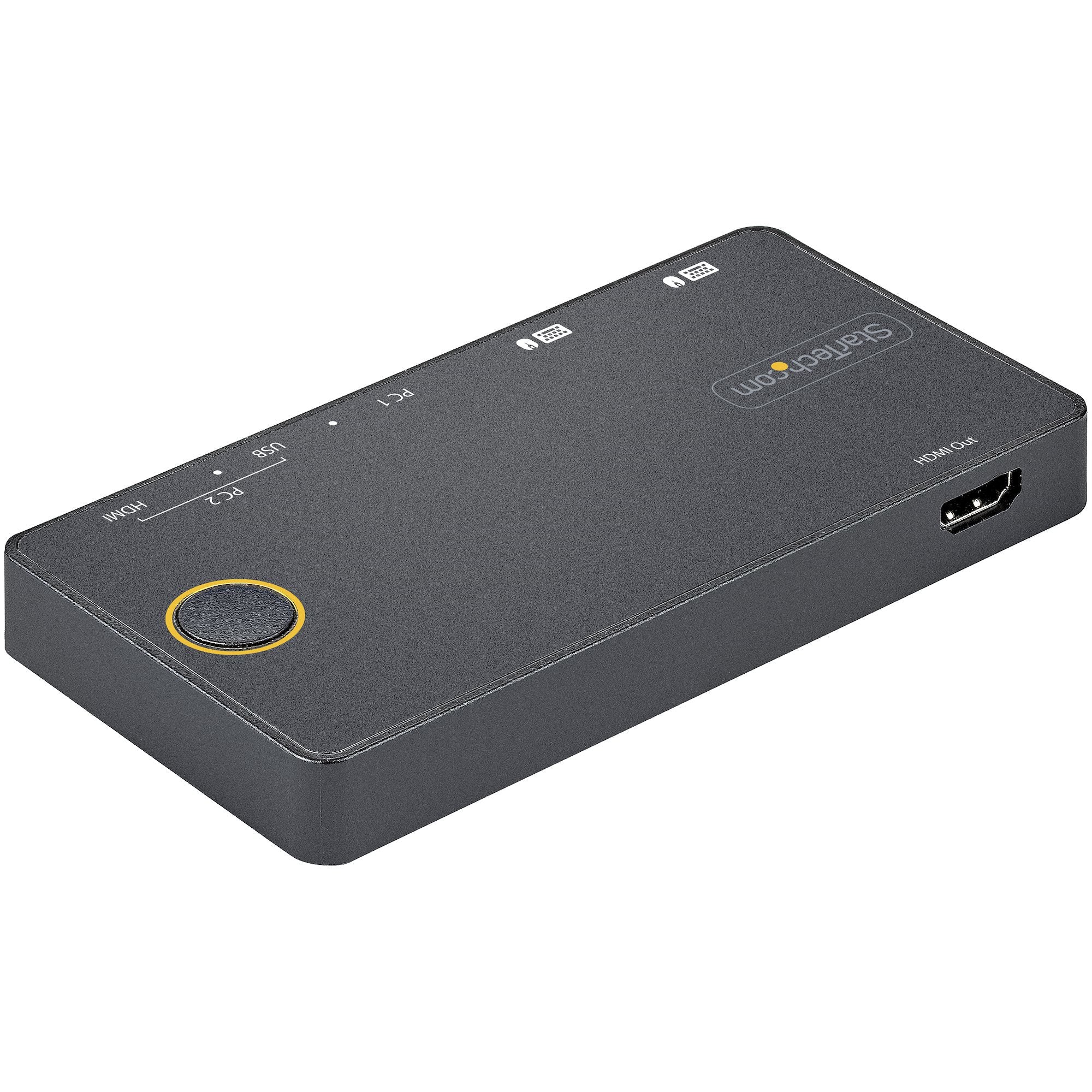  HDMI 2.0-skärm - Kompakt HDMI KVM-switch för stationär/bärbar dator - USB-bussdriven - Thunderbolt 3-kompatibel USB-C och US