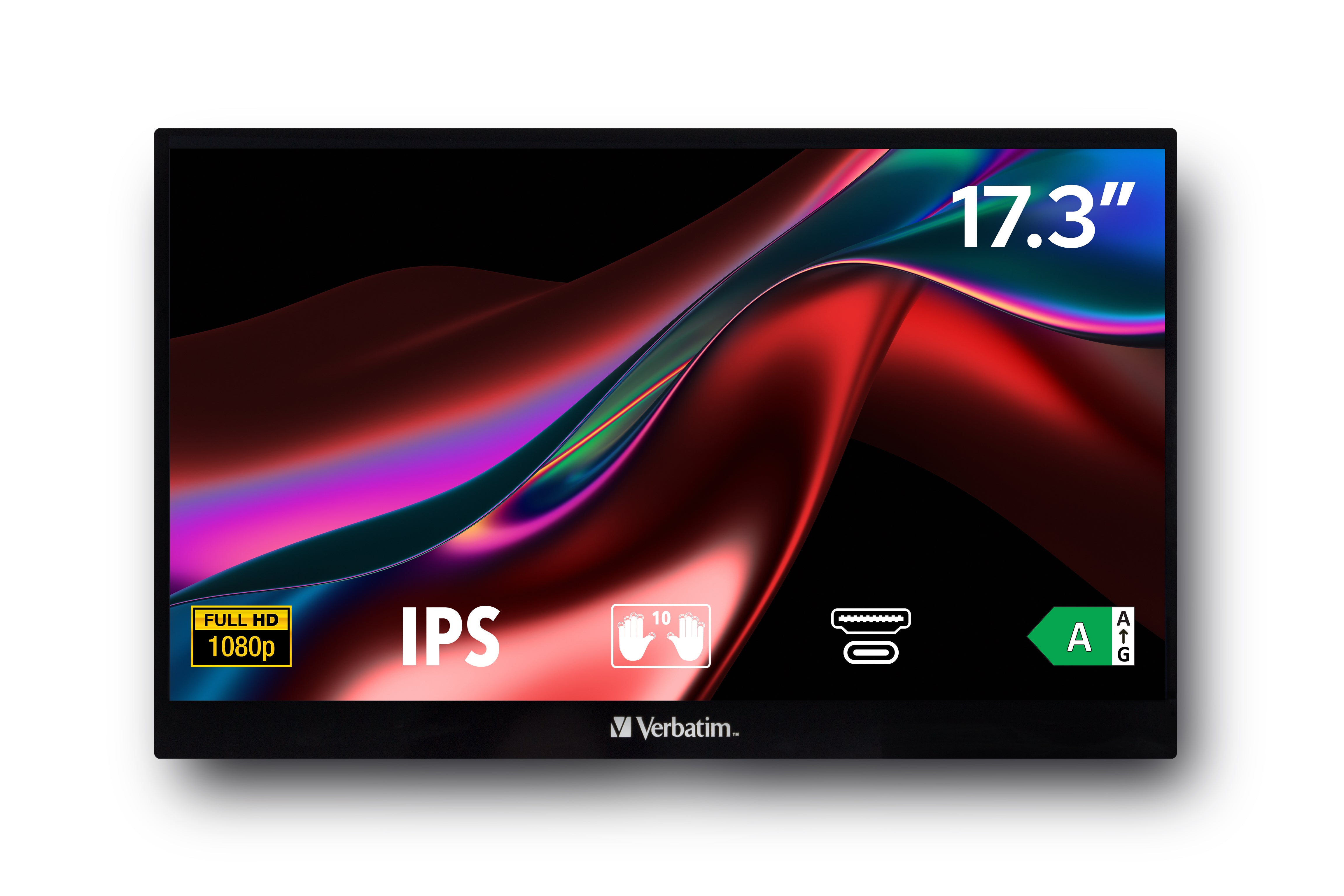  e   Verbatim 49593 platta pc-skärmar 43,9 cm (17.3") 1920 x 1080 pixlar Full HD LCD Pekskärm Svart Verbatim 49593 0023942495