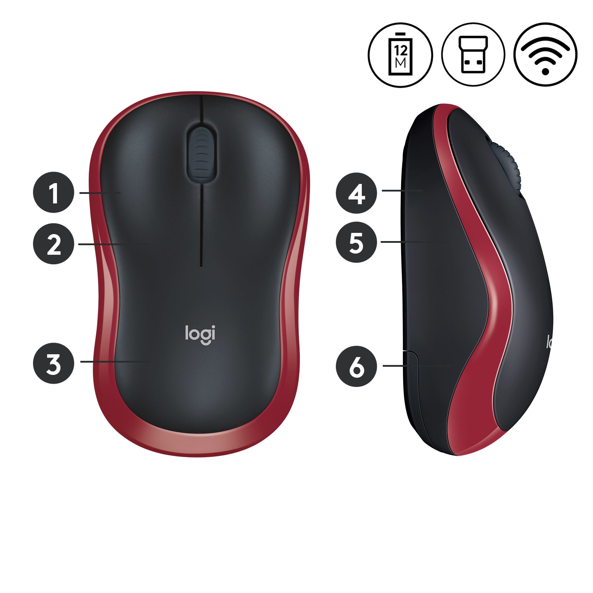  se   Logitech M185 datormöss Kontor Ambidextrous RF Trådlös Optisk 1000 DPI Logitech 910-002240 5099206028869 Datormöss   M1