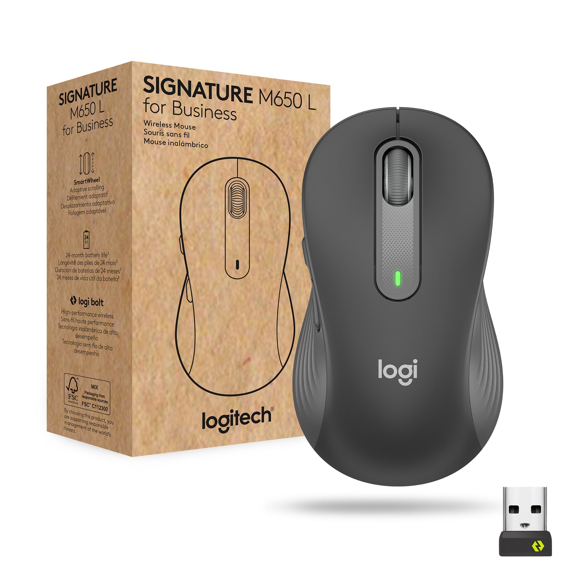  www.electricalstuff.se ElectricalStuff.se   Logitech Signature M650 for Business datormöss Kontor högerhand Trådlös RF + Blu