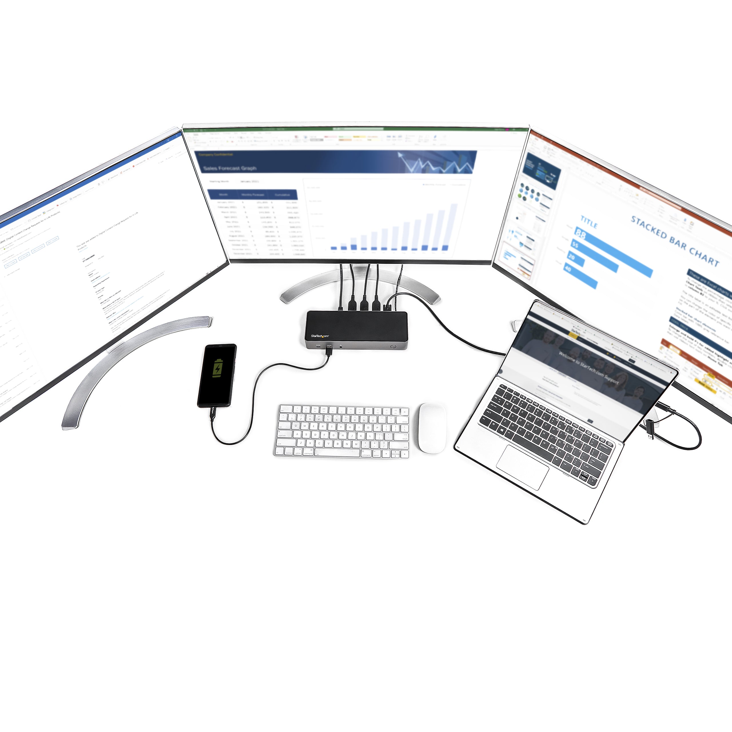  icalStuff.se   StarTech.com USB-C- och USB-A-dockningsstation - Universal hybriddockningsstation för trippla bildskärmar, Di