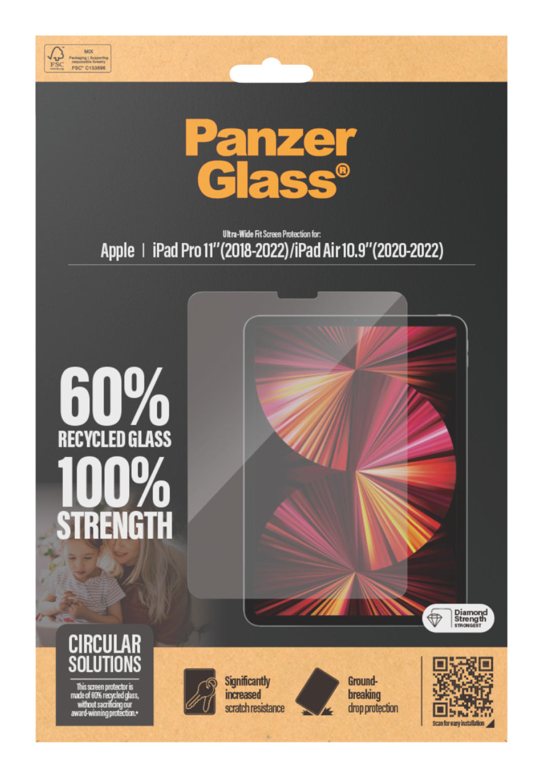  2847 skärmskydd för surfplatta Genomskinligt skärmskydd Apple 1 styck PanzerGlass 2847 5715685000980 Skärmskydd för Surfplat