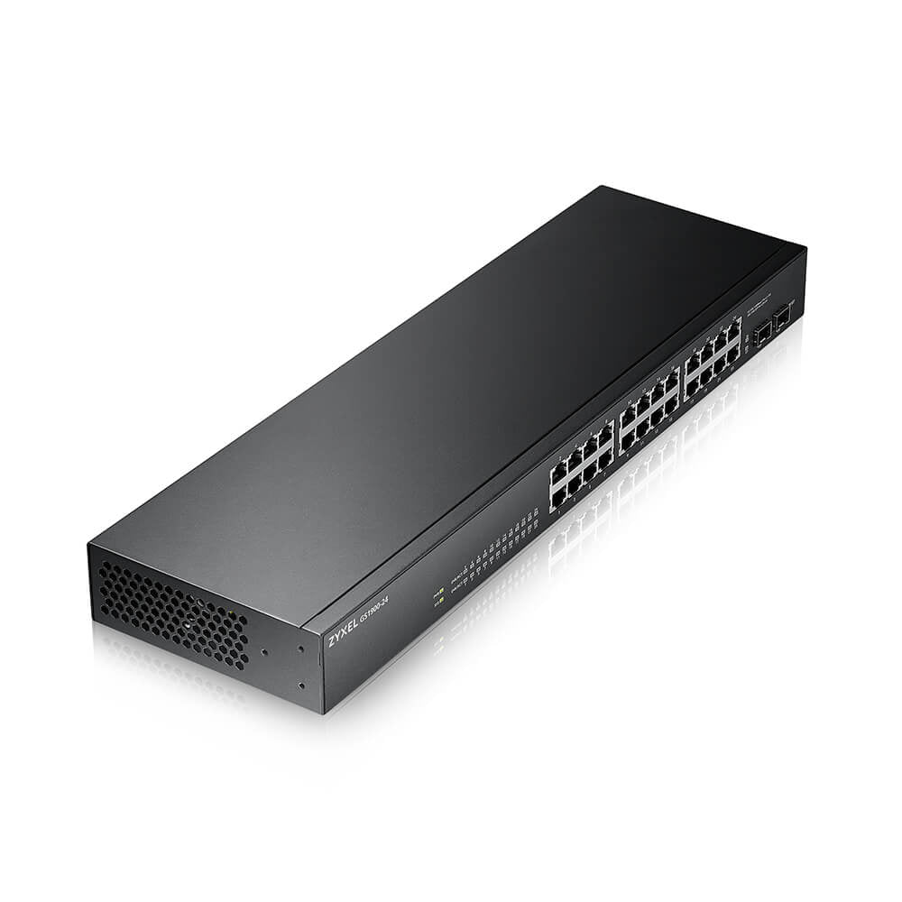  www.electricalstuff.se ElectricalStuff.se   Zyxel GS-1900-24 v2 hanterad L2 Gigabit Ethernet (10/100/1000) 1U Svart Zyxel GS