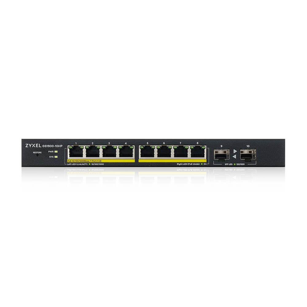  lectricalStuff.se   Zyxel GS1900-10HP hanterad L2 Gigabit Ethernet (10/100/1000) Strömförsörjning via Ethernet (PoE) stöd Sv
