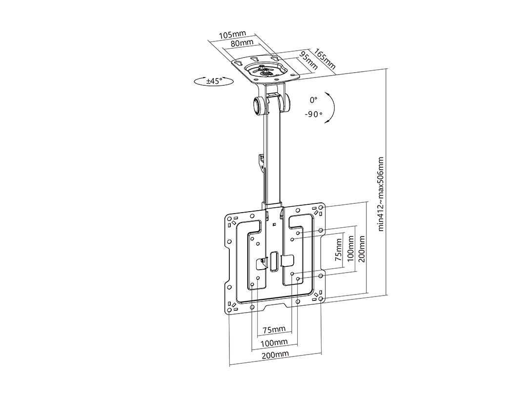  tibrackets 3090 tv-fäste 139,7 cm (55") Svart Multibrackets 3090 7350105213090 TV-fästen   3090 www.electricalstuff.se Elect