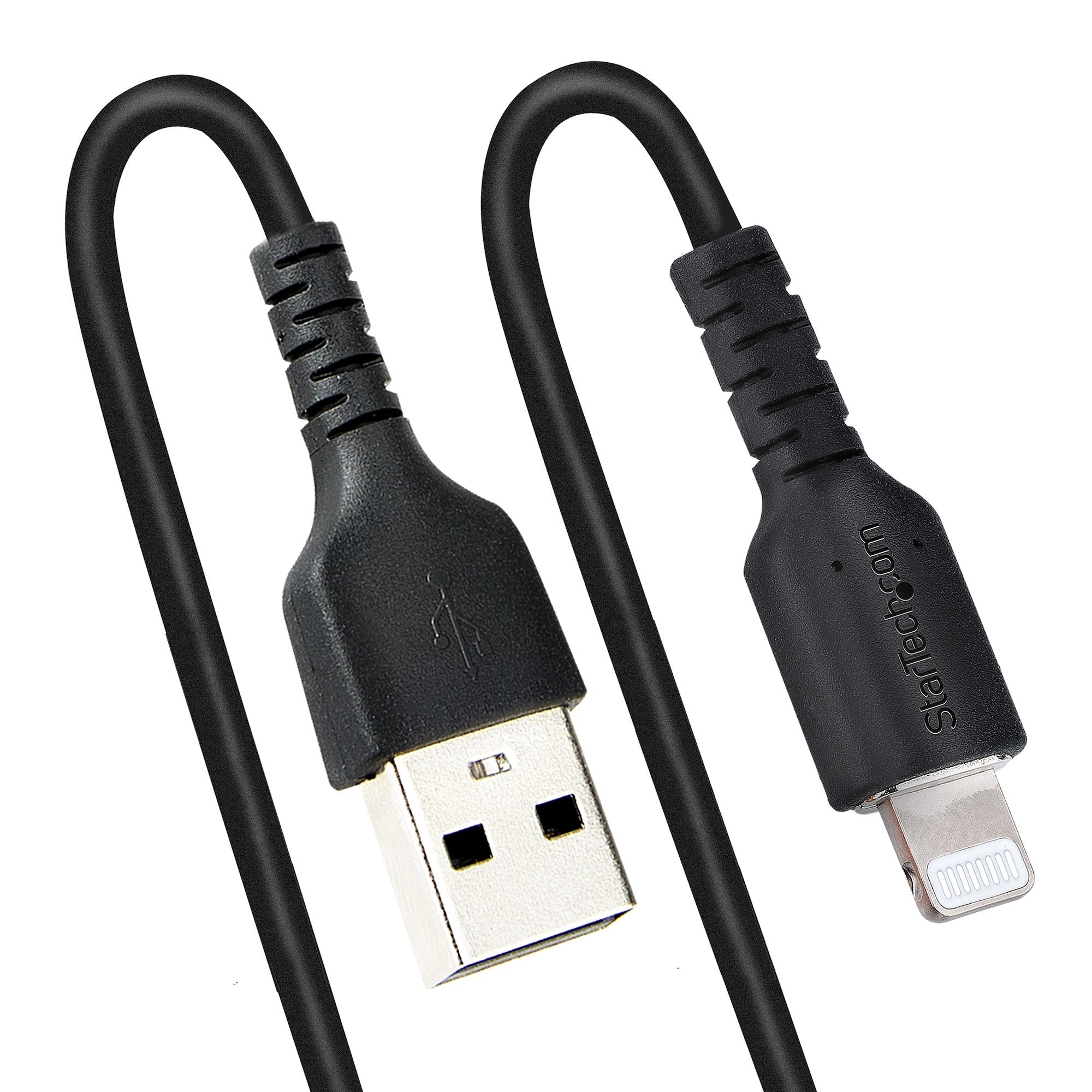  alstuff.se ElectricalStuff.se   StarTech.com 1 m USB till Lightning-kabel, MFi-certifierad, iPhone-spiralladdarkabel, svart,