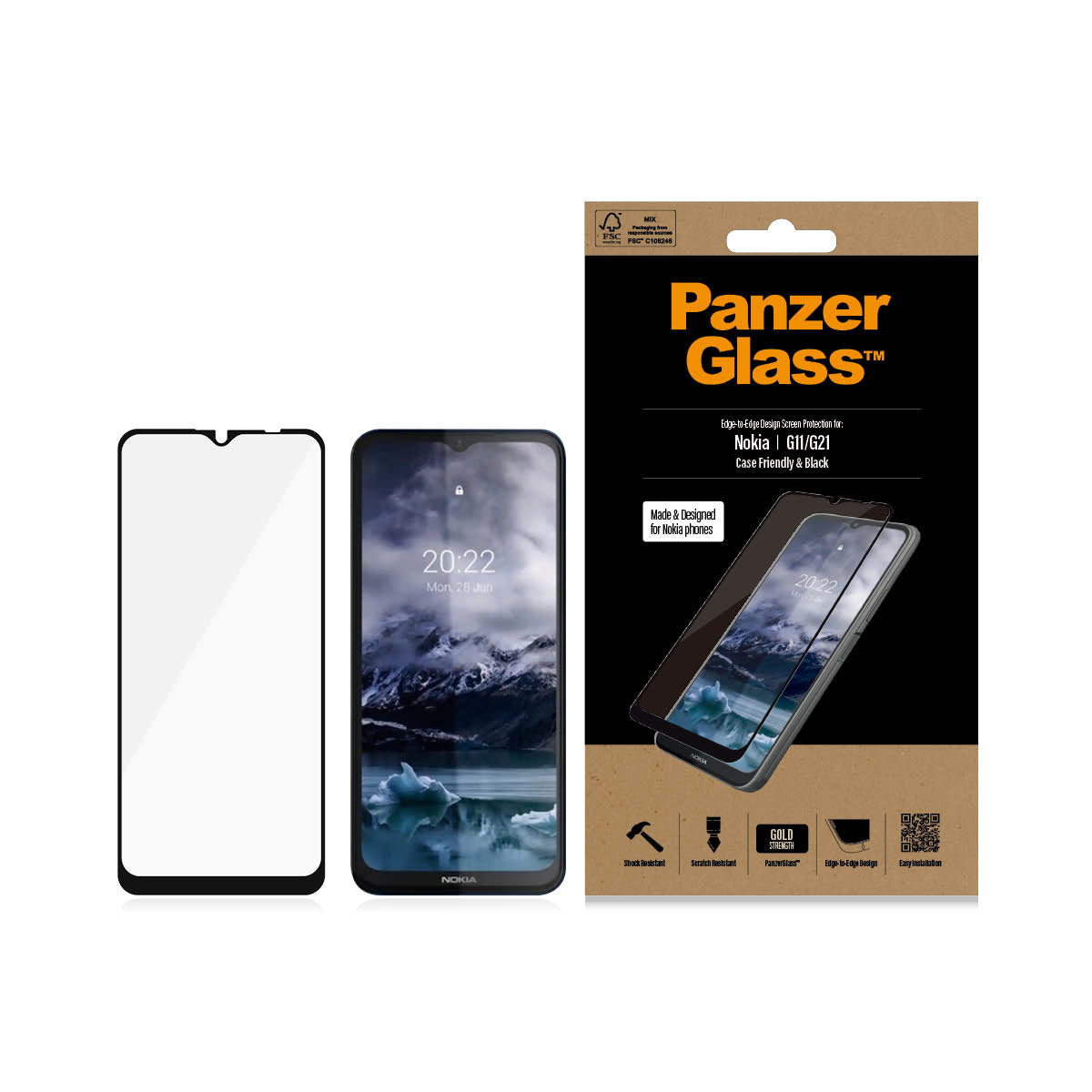  e ElectricalStuff.se   PanzerGlass 6791 skärm- och baksidesskydd till mobiltelefon Genomskinligt skärmskydd Nokia 1 styck Pa