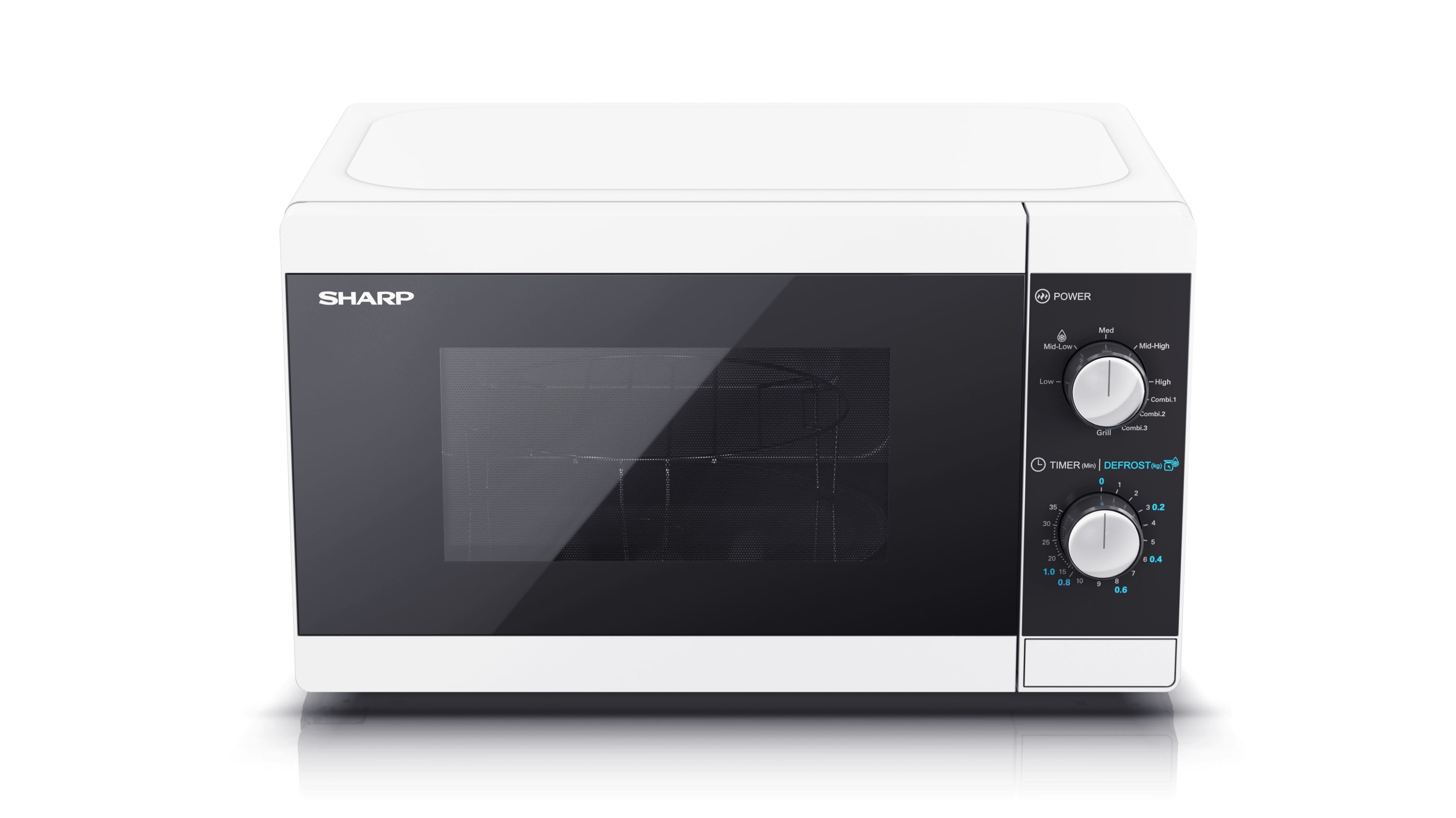  W mikrovågsugn Svart, Vit Grillmikrovågsugn Bänkdiskmaskin 20 l 800 W Sharp YC-MG01E-W 4974019151915 Mikrovågsugnar   YC-MG0