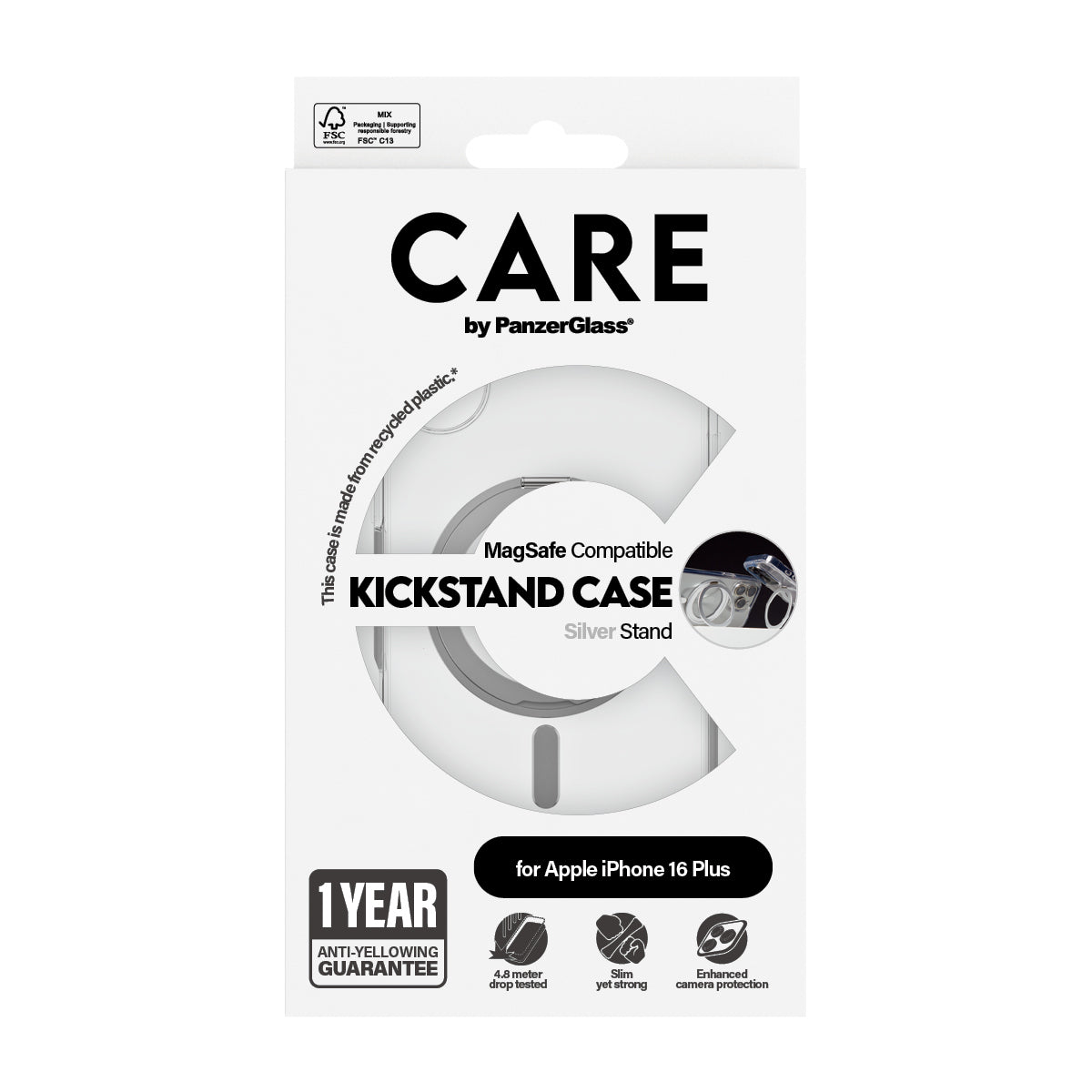  ectricalStuff.se   PanzerGlass CARE by PG SLV Kick/MagS iPhone16 6.7 mobiltelefonfodral Omslag Transparent PanzerGlass 1327 