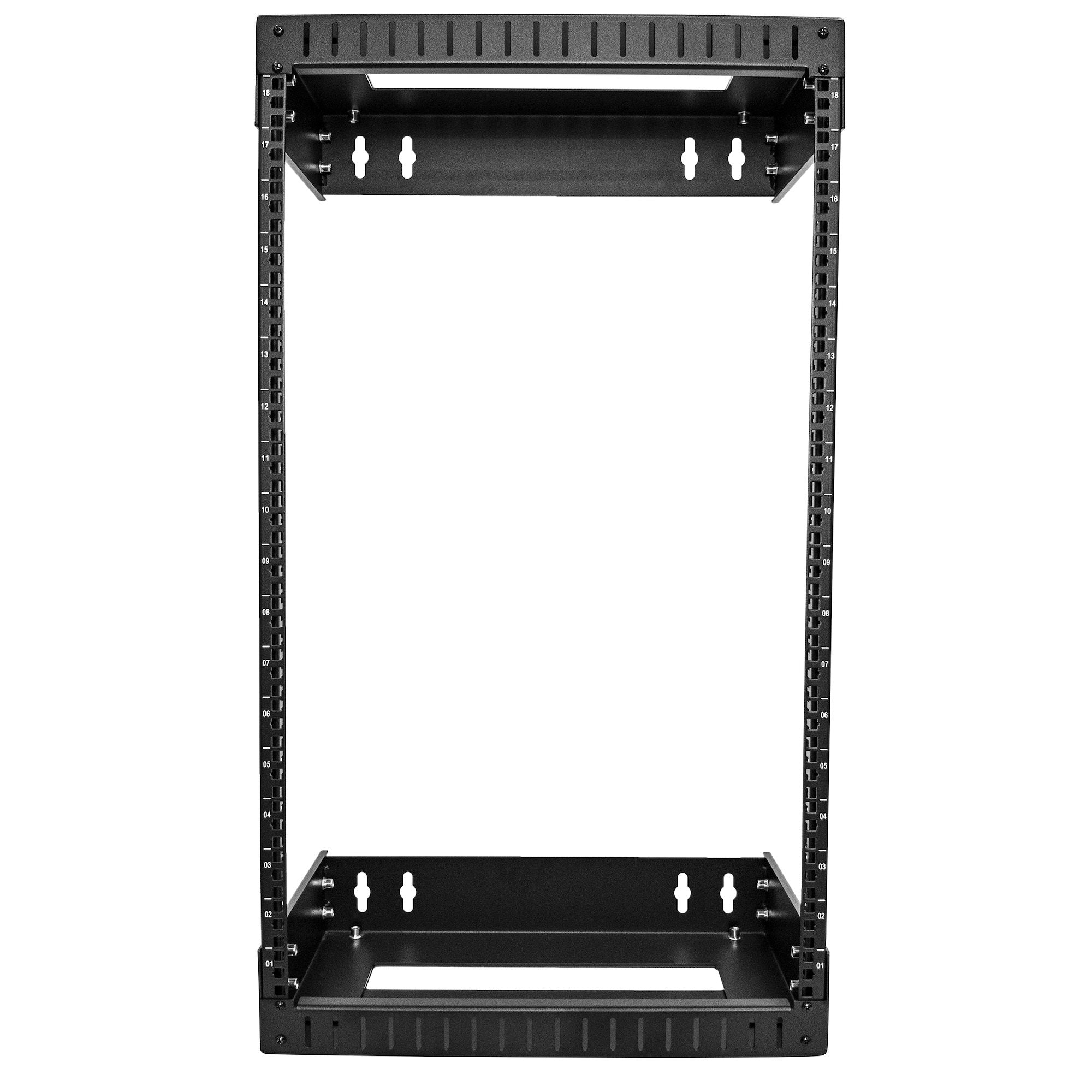  ar ingår StarTech.com RACK-18U-20-WALL-OA 0065030893701|065030893701 Rack   Väggmonterat kraftigt 18U-nätverksrack med 2 sto