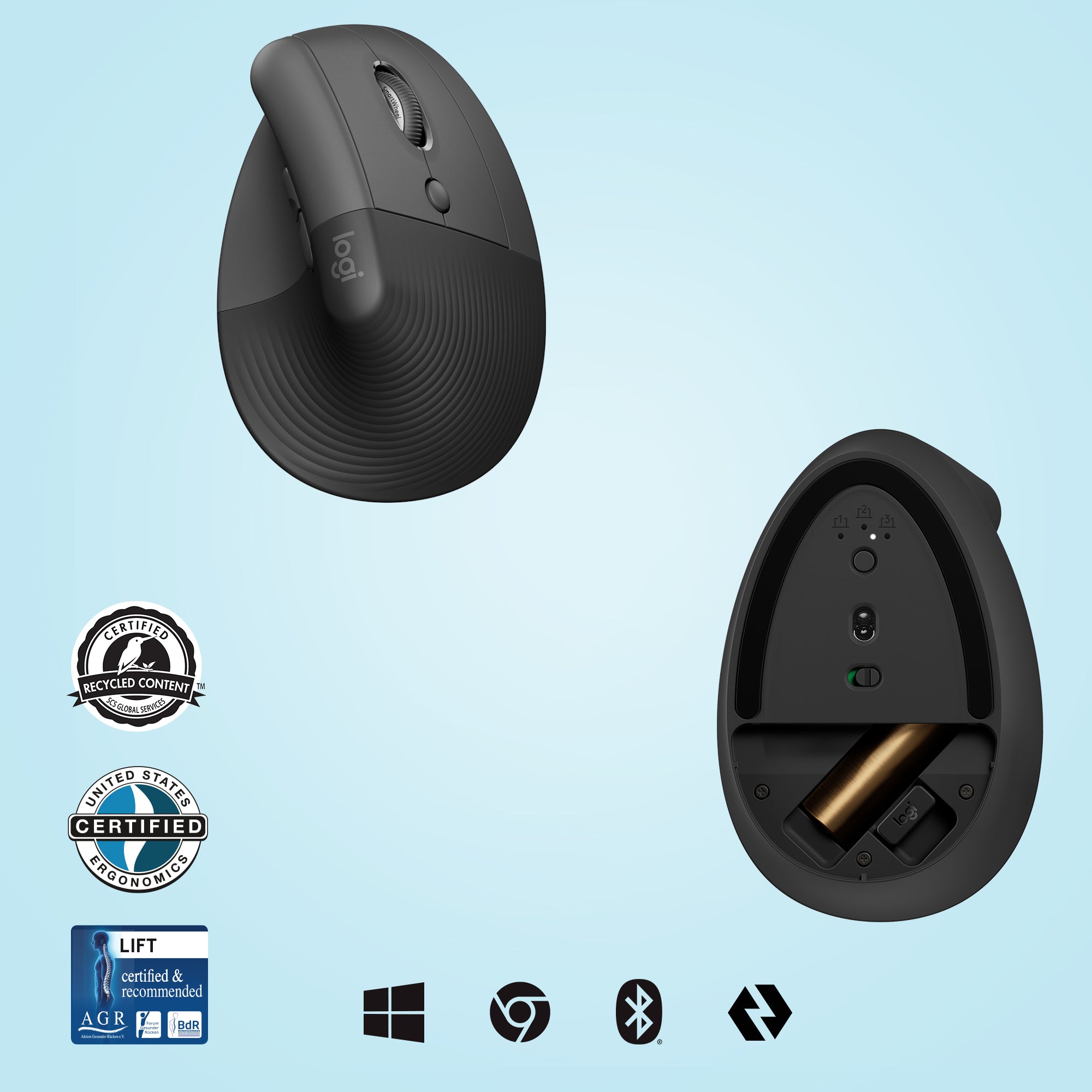  F + Bluetooth Optisk 4000 DPI Logitech 910-006473 5099206099784 Datormöss   Lift www.electricalstuff.se ElectricalStuff.se  