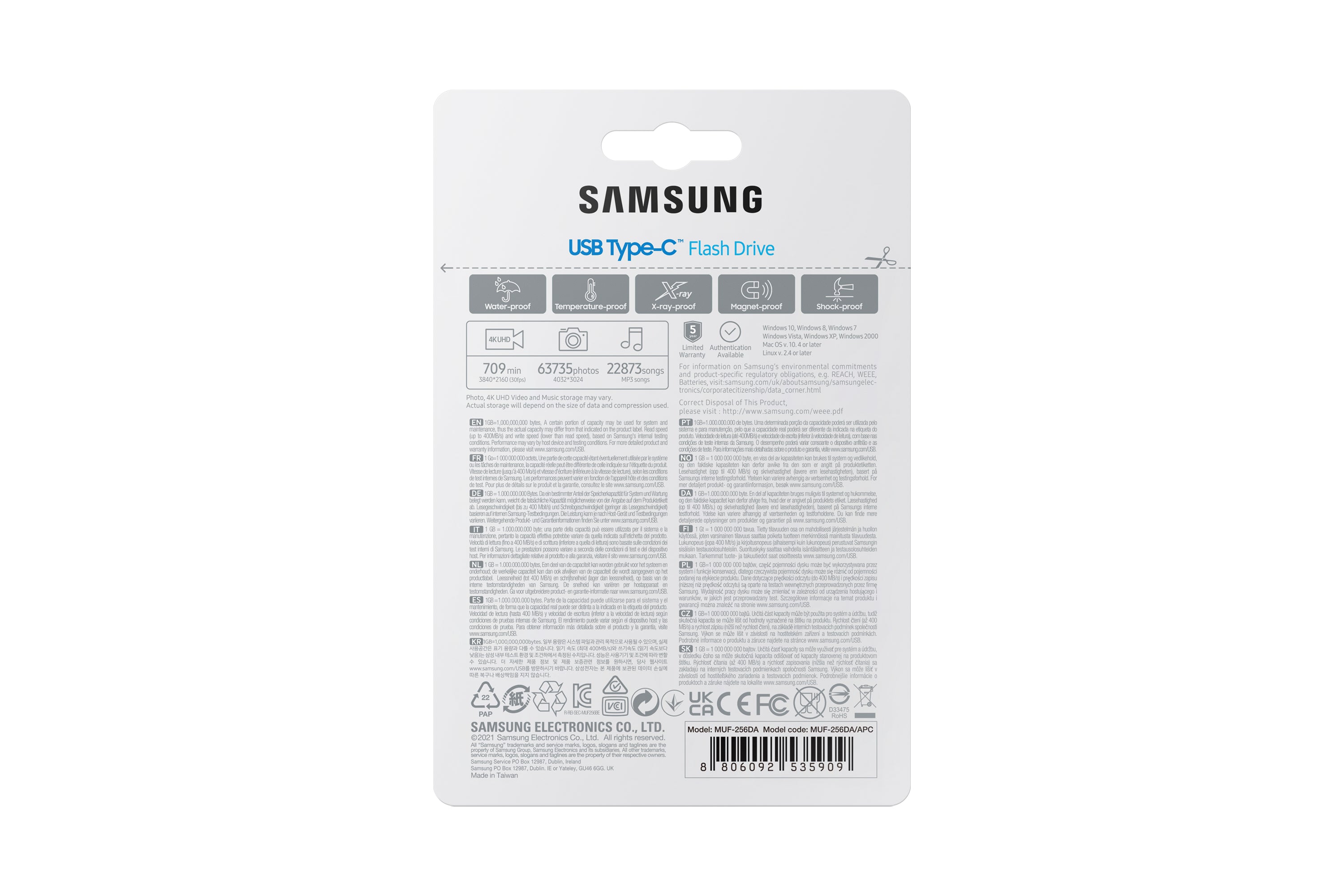  DA USB-sticka 256 GB USB Type-C 3.2 Gen 1 (3.1 Gen 1) Blå Samsung MUF-256DA/APC 8806092535909 USB-Sticka   MUF-256DA www.ele