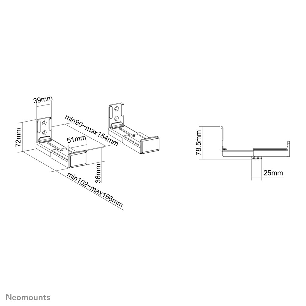  Stuff.se   Neomounts AWL29-550BL1 högtalarmontering Stål Svart Neomounts AWL29-550BL1 8717371449148 Högtalarmontering   AWL2