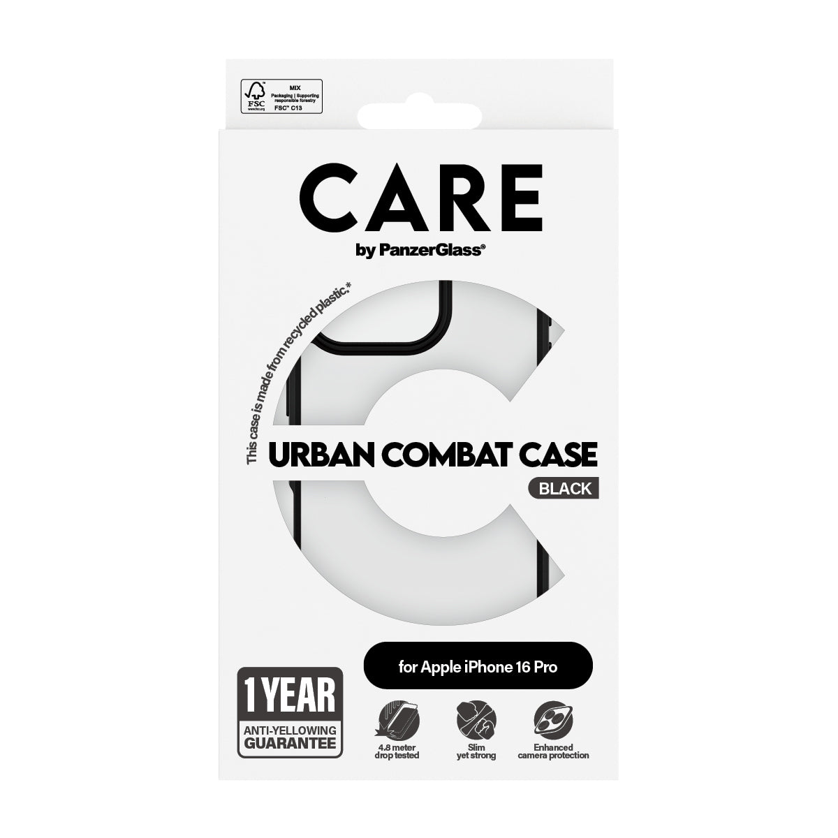  .se ElectricalStuff.se   PanzerGlass CARE by PG Urban Combat iPhone16 6.3 Pro mobiltelefonfodral Omslag Transparent PanzerGl