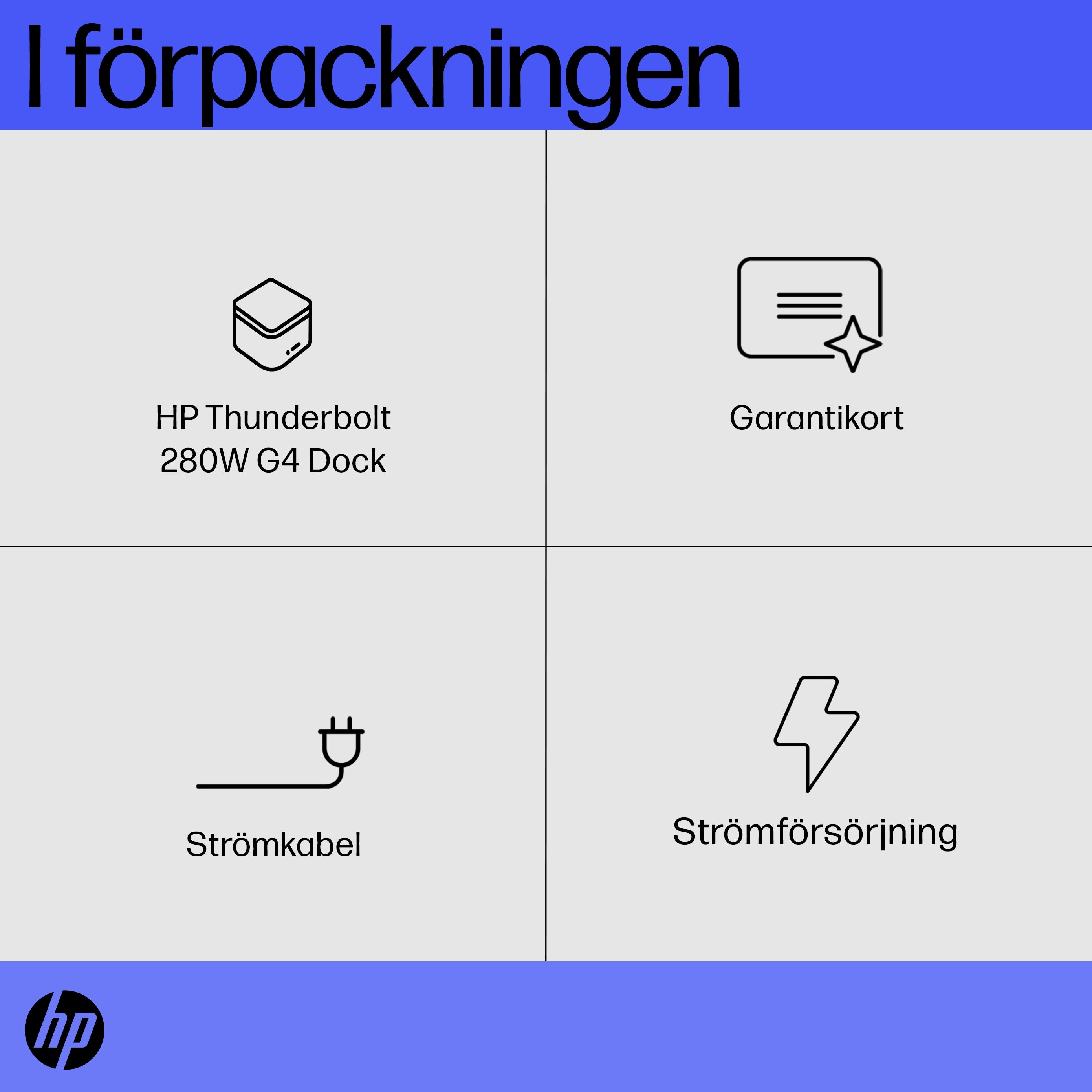 0 W G4 med kombikabel HP 4J0G4AA#ABB 0196068757953|196068757953 Dockningsstationer För Bärbara Datorer   Thunderbolt-docka 2