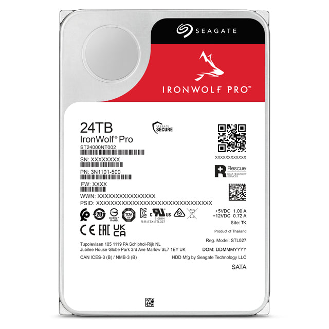  Serial ATA III Seagate ST24000NT002 0763649182253|763649182253|8719706437073 Interna Hårddiskar IronWolf Pro  ST24000NT002 w