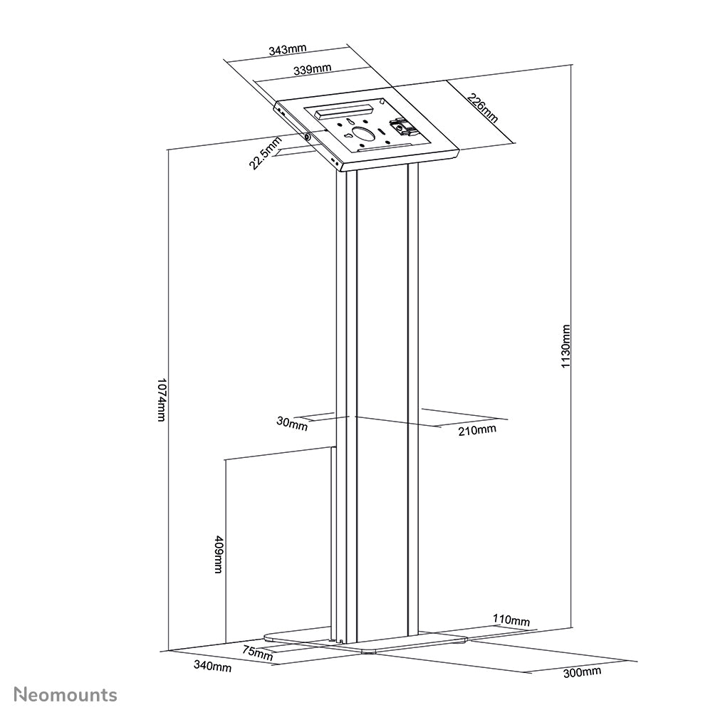 ) Vit Neomounts FL15-750WH1 8717371449353 Ställ Och Skyddsskal För Surfplattor   FL15-750WH1 www.electricalstuff.se Electric