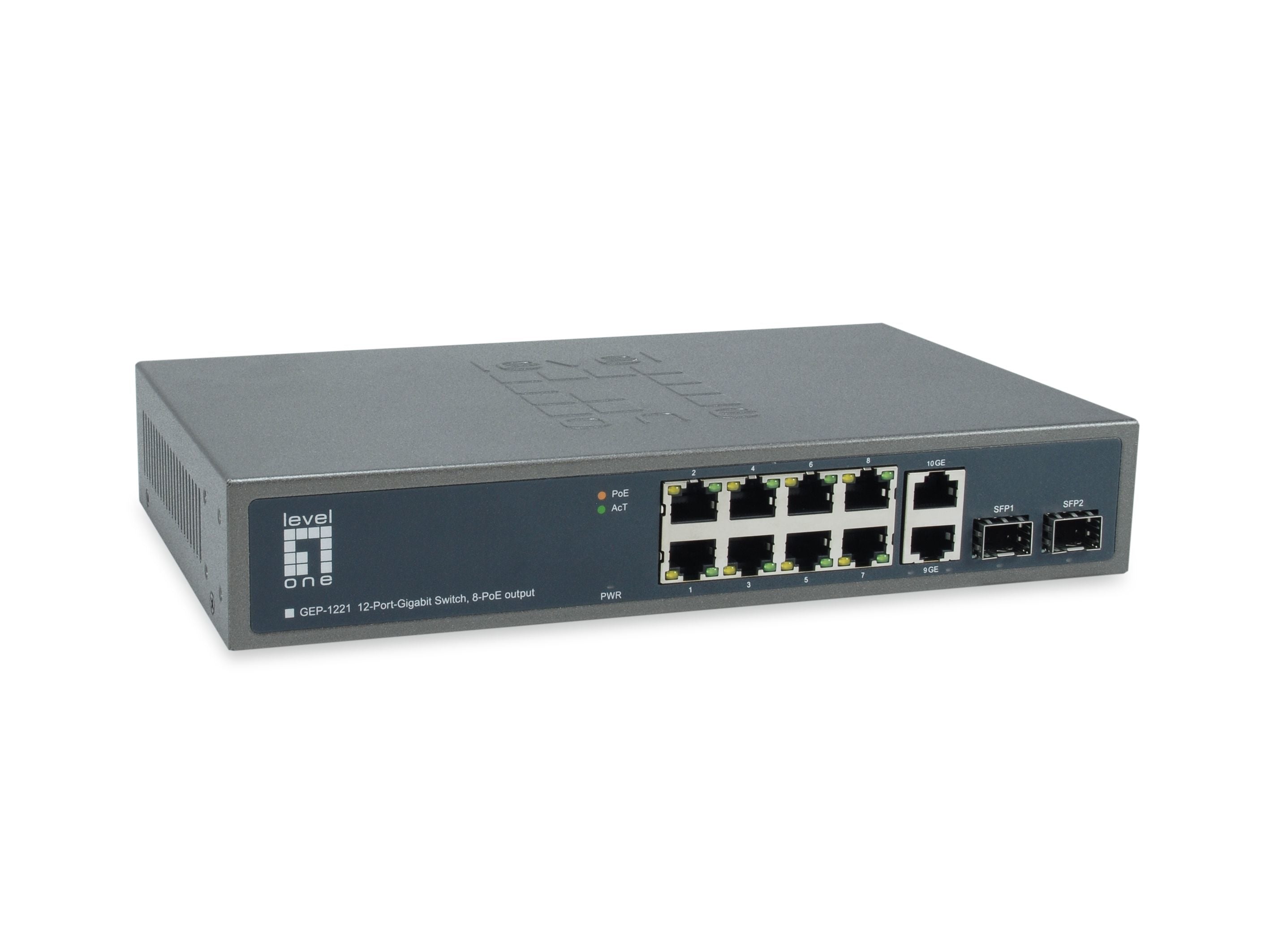  www.electricalstuff.se ElectricalStuff.se   LevelOne GEP-1221 nätverksswitchar Ohanterad Gigabit Ethernet (10/100/1000) Strö