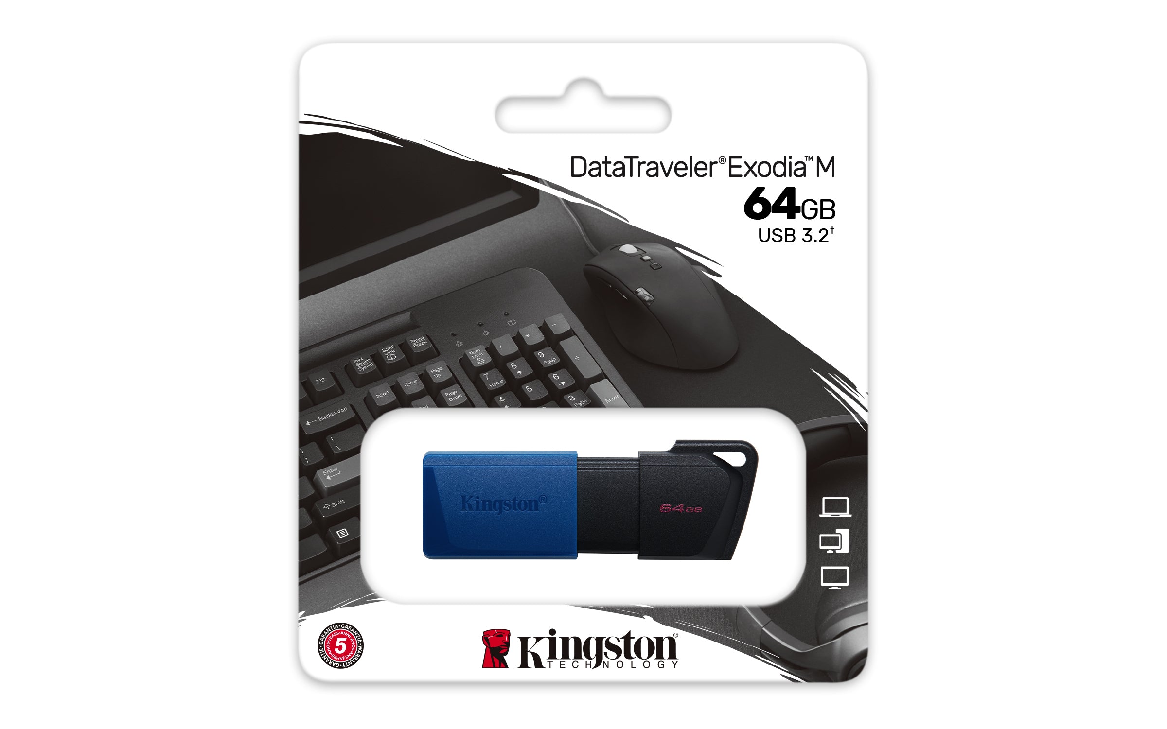  Blå Kingston Technology DTXM/64GB 0740617326260|740617326260 USB-Sticka DataTraveler  Exodia M www.electricalstuff.se Electr