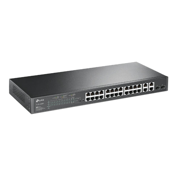  ) Strömförsörjning via Ethernet (PoE) stöd 1U Svart TP-Link TL-SL2428P 6935364030629|0845973088699|845973088699 Nätverksswit