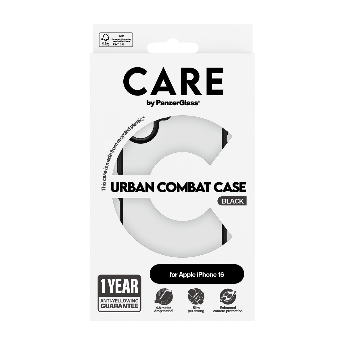  tricalStuff.se   PanzerGlass CARE by PG Urban Combat iPhone16 6.1 mobiltelefonfodral Omslag Transparent PanzerGlass 1361 571