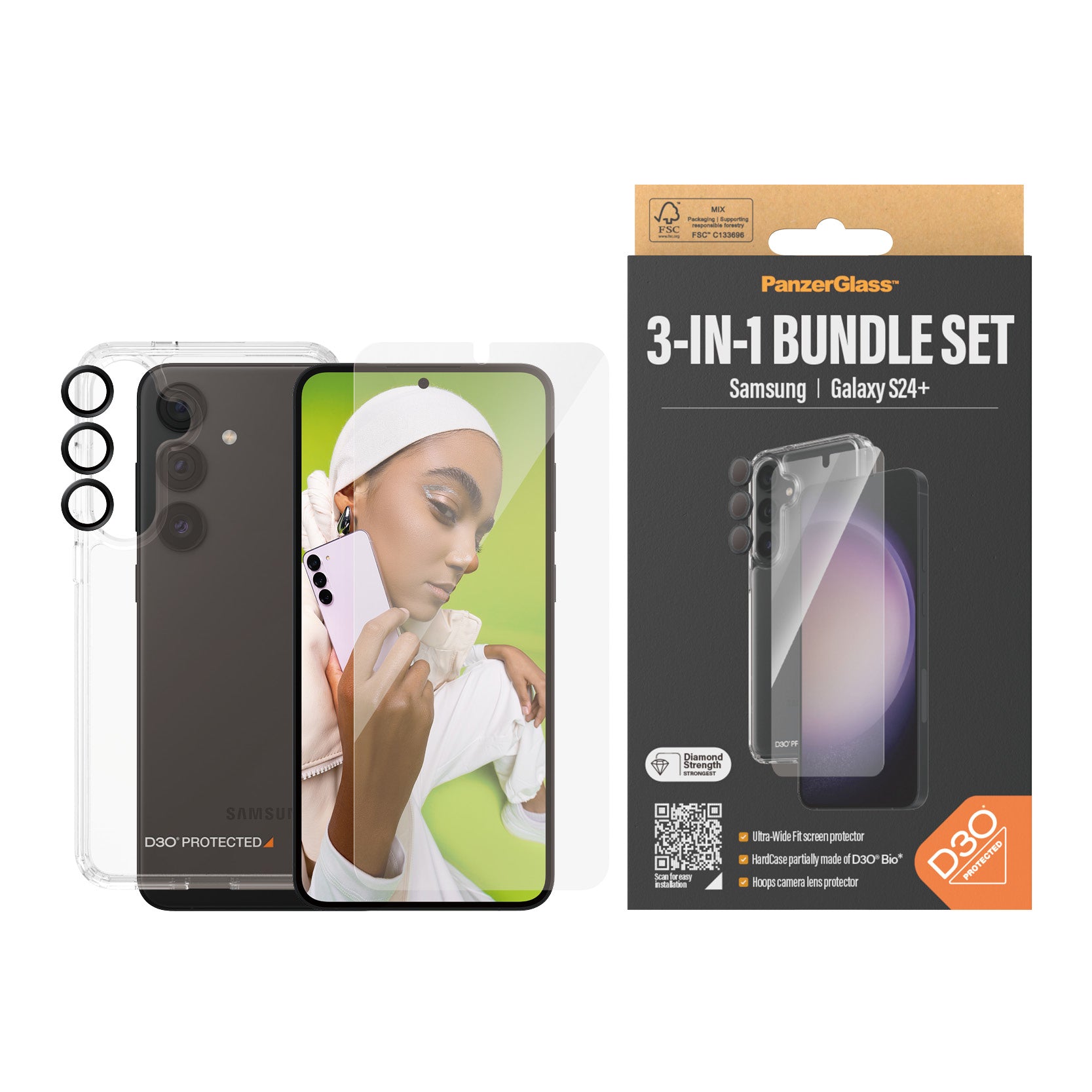  yck PanzerGlass B1211+7351 5711724212116 Skärm- och Baksidesskydd till Mobiltelefoner   3-in-1 Bundle Glas, Case, Cam www.el
