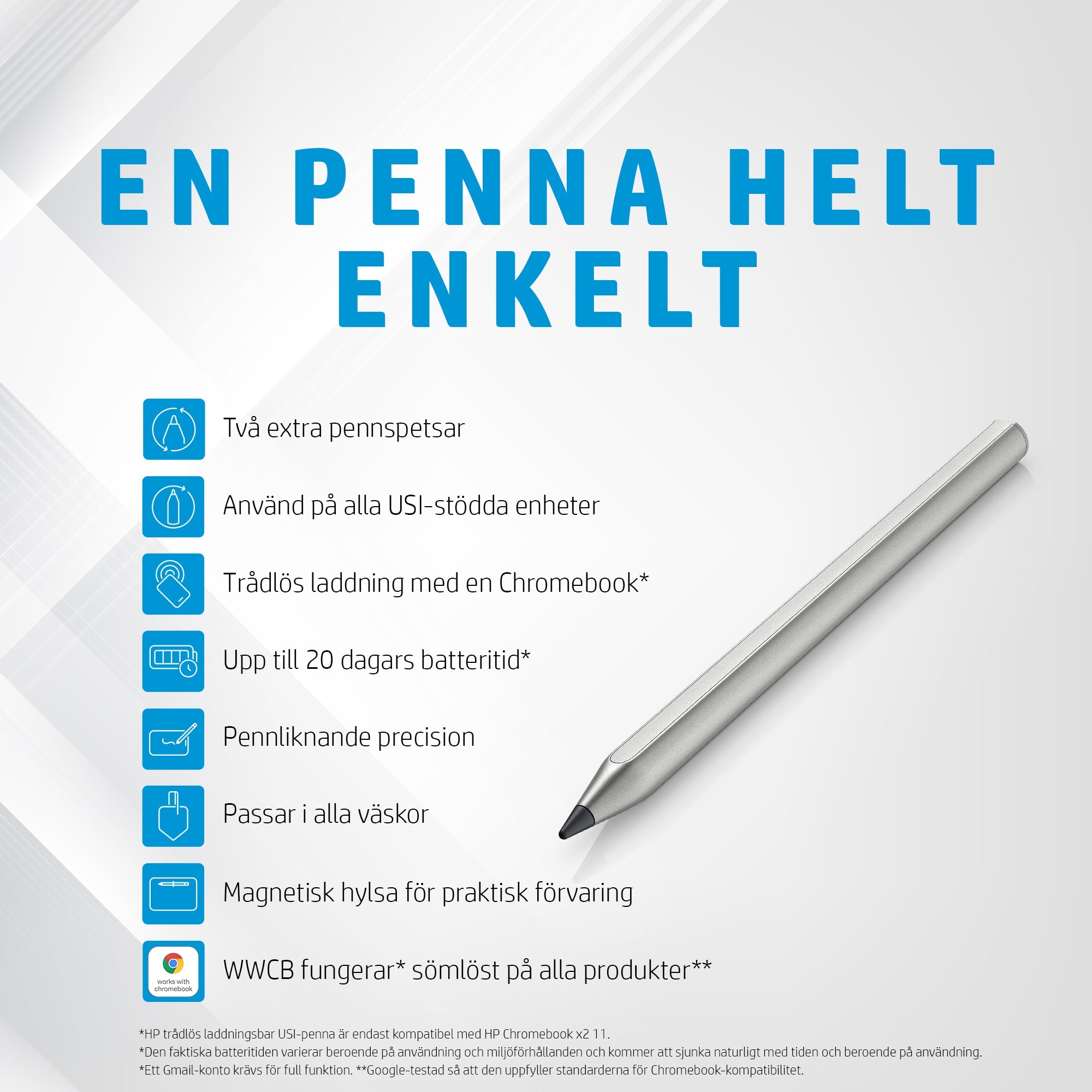  us-Pennor   Wireless Rechargeable USI Pen www.electricalstuff.se ElectricalStuff.se   HP Wireless Rechargeable USI Pen HP 3V