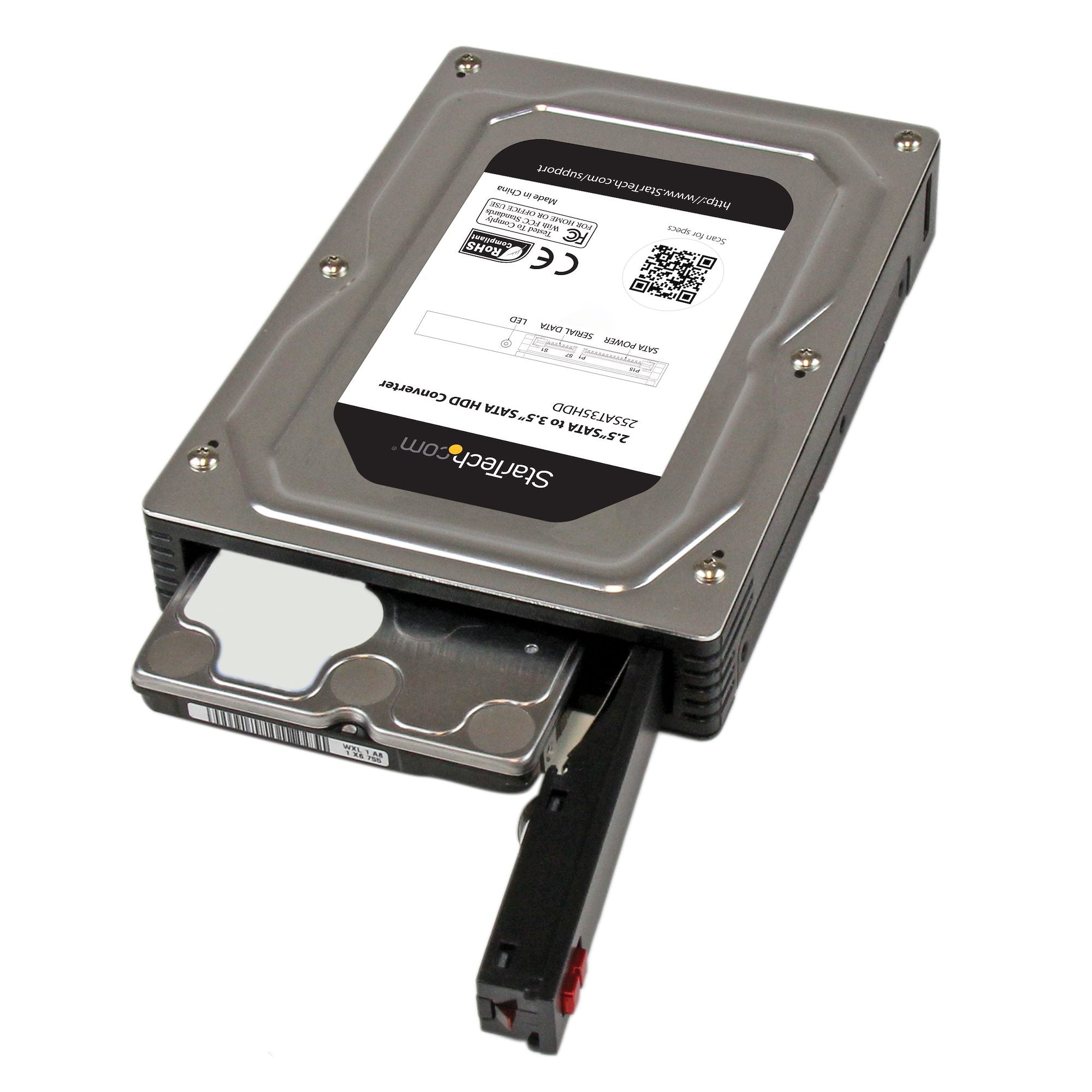  på upp till 12,5 mm StarTech.com 25SAT35HDD 0065030854856|065030854856 Drive Bay-Paneler   2,5" till 3,5" SATA-hårddisk-adap