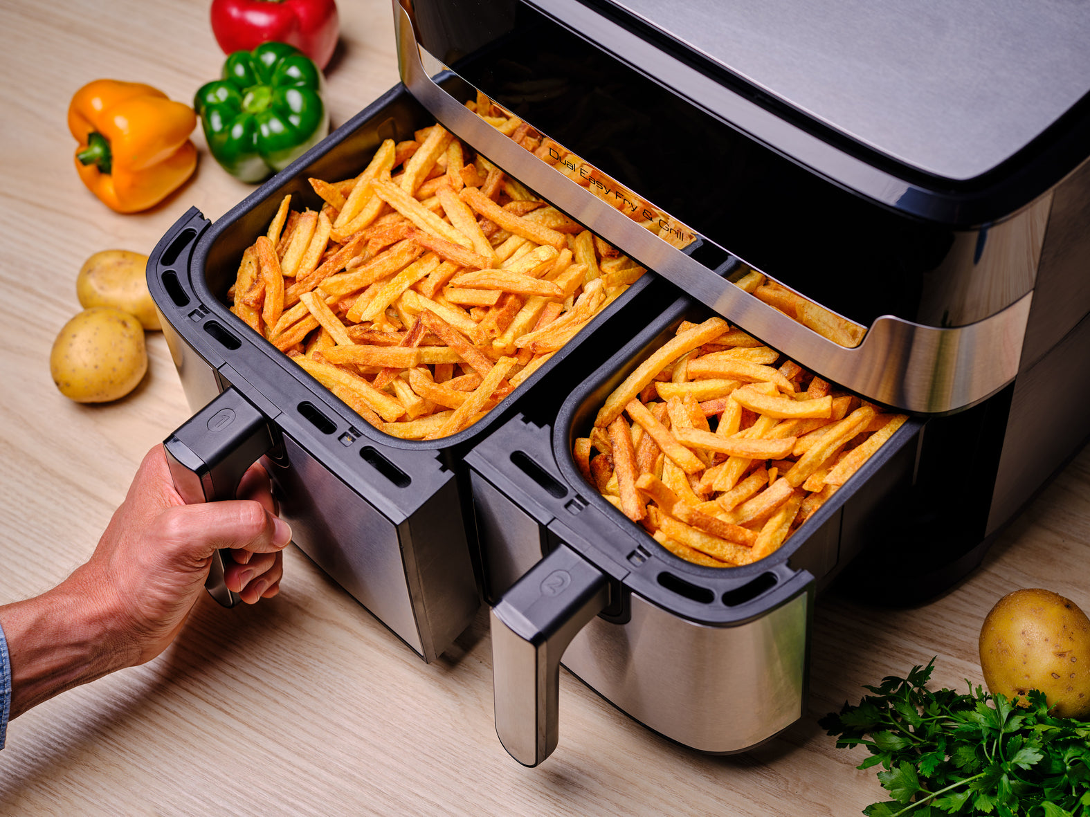   EY905D www.electricalstuff.se ElectricalStuff.se   Tefal Dual Easy Fry & Grill EY905D Dubbel 8,3 l Fristående 2700 W Varmlu