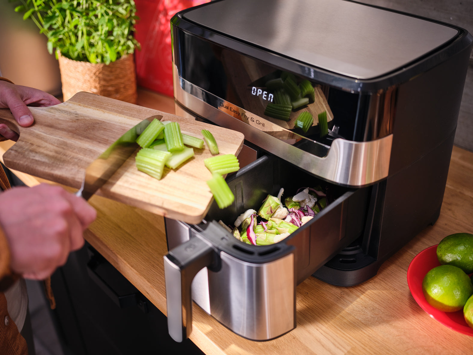  ftsfritös Rostfritt stål Tefal EY905D10 3045380024236 Fritöser Dual Easy Fry & Grill  EY905D www.electricalstuff.se Electric