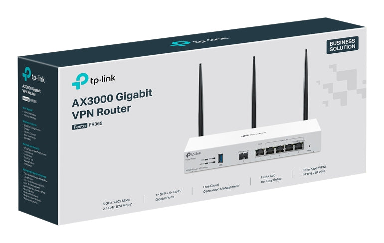  R365 www.electricalstuff.se ElectricalStuff.se   TP-Link FESTA FR365 trådlös router Gigabit Ethernet Dual-band (2.4GHz + 5GH