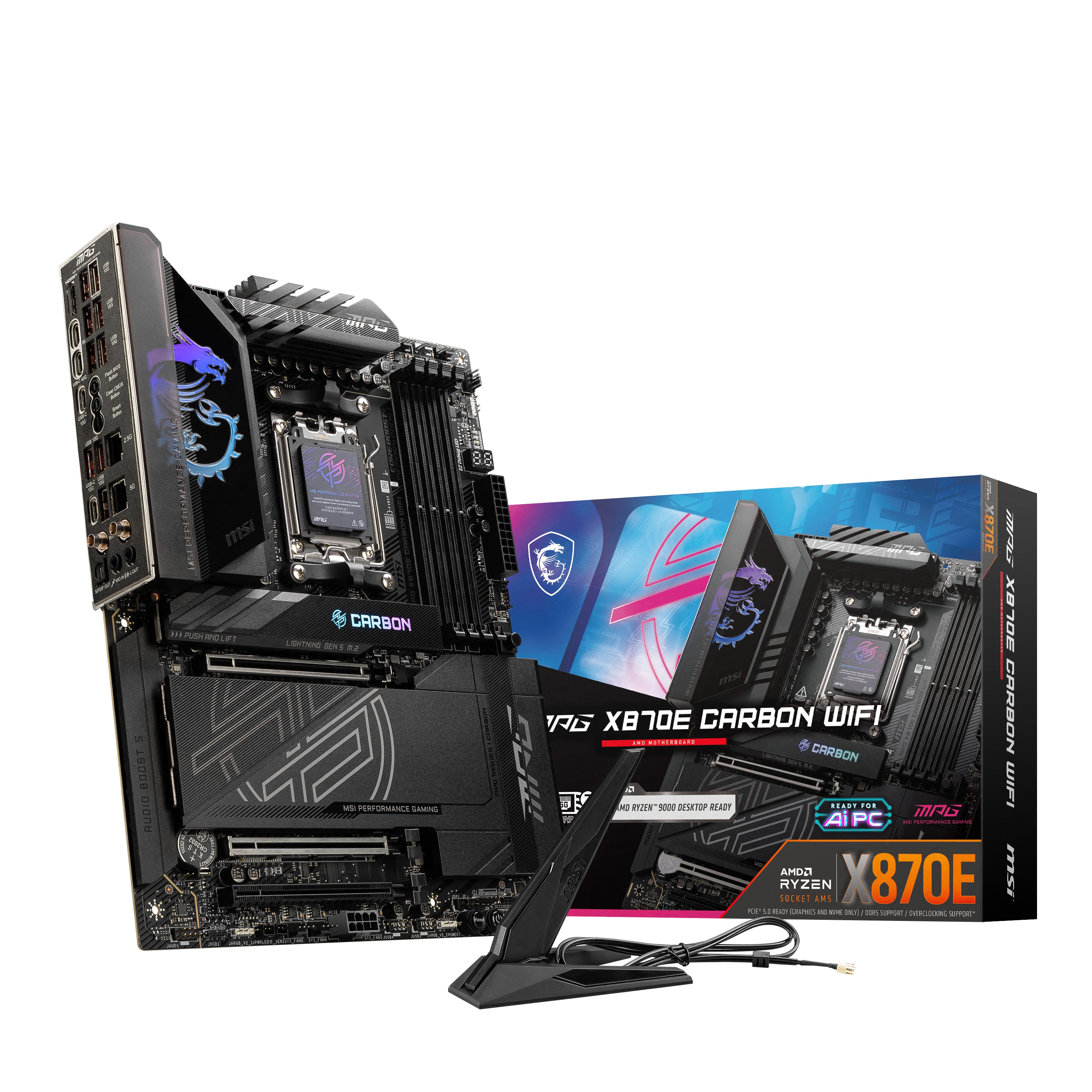  D X870E AM5-sockel ATX MSI MPG X870E CARBON WIFI 4711377253536 Moderkort   MPG X870E CARBON WIFI www.electricalstuff.se Elec
