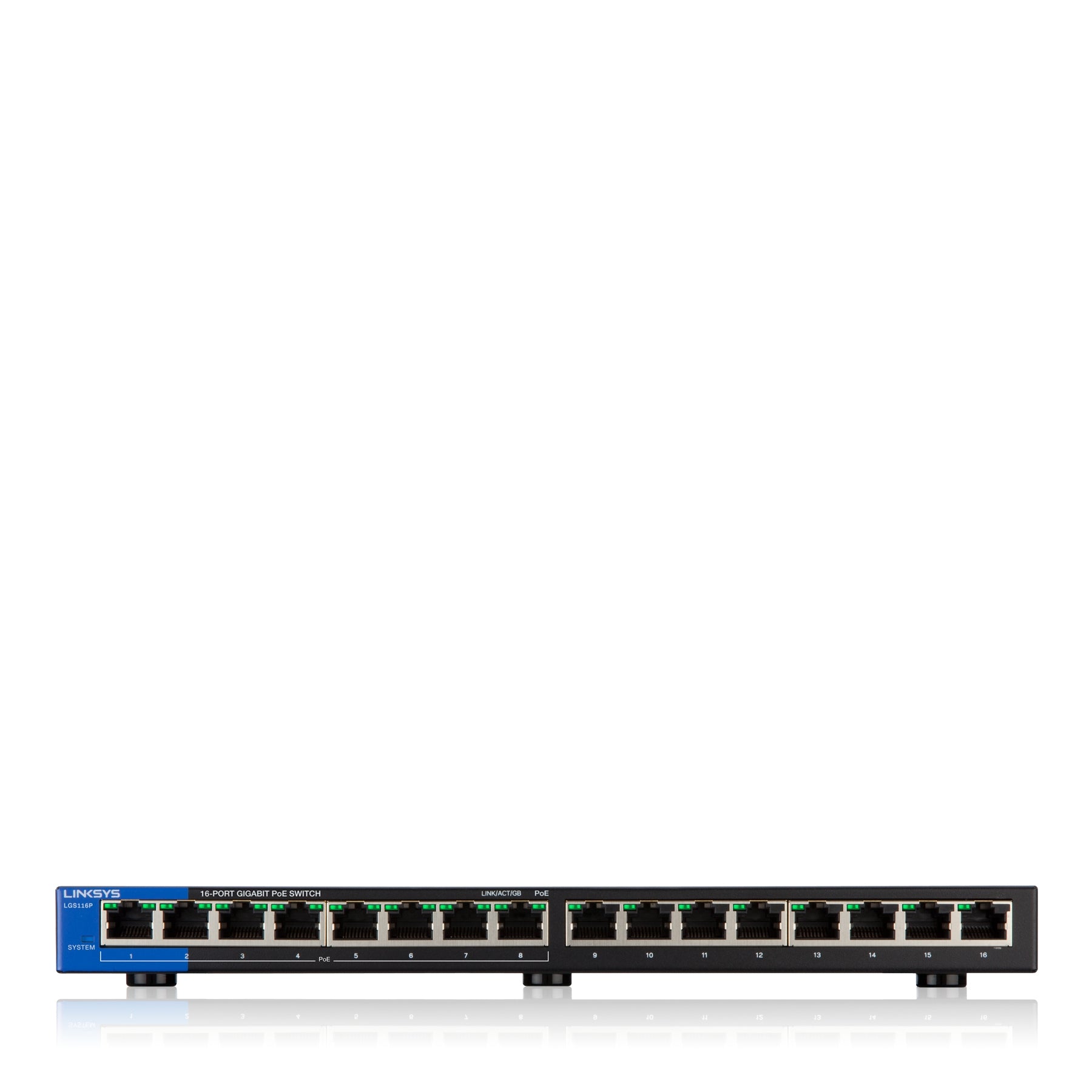  637027|745883637027|4260184663576 Nätverksswitchar   24-portars desktopmodell Gigabit POE-switch (LGS116P) www.electricalstu