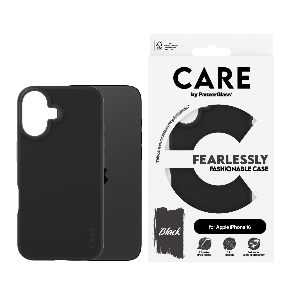  anzerGlass 1393 5715685004599 Mobiltelefonfodral   CARE by PG BLK iPhone16 6.1 www.electricalstuff.se ElectricalStuff.se   P
