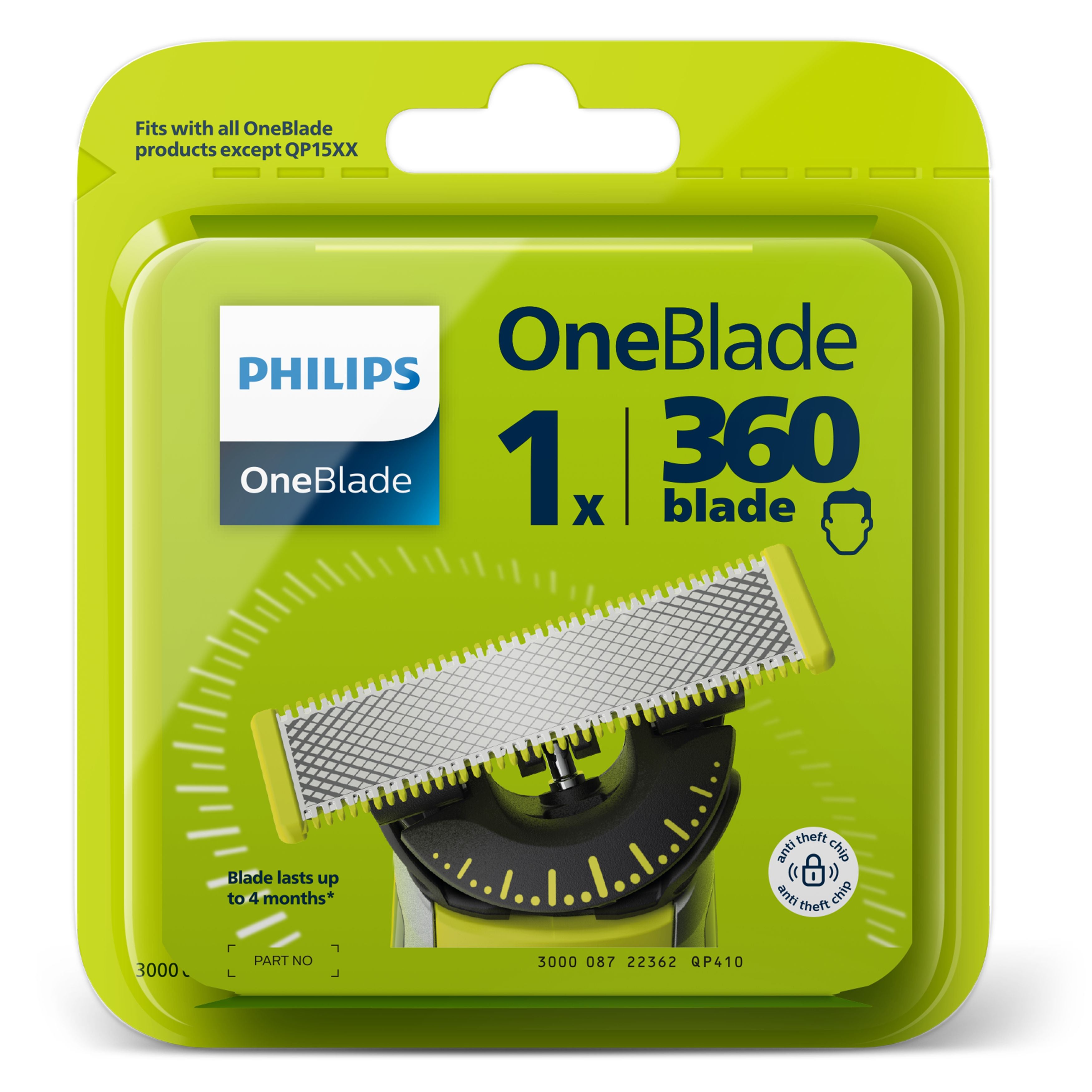  s QP410/50 8710103997122 Rakningstillbehör Norelco OneBlade  OneBlade 360 QP410/50 Ersättningsrakblad 1-pack www.electricals
