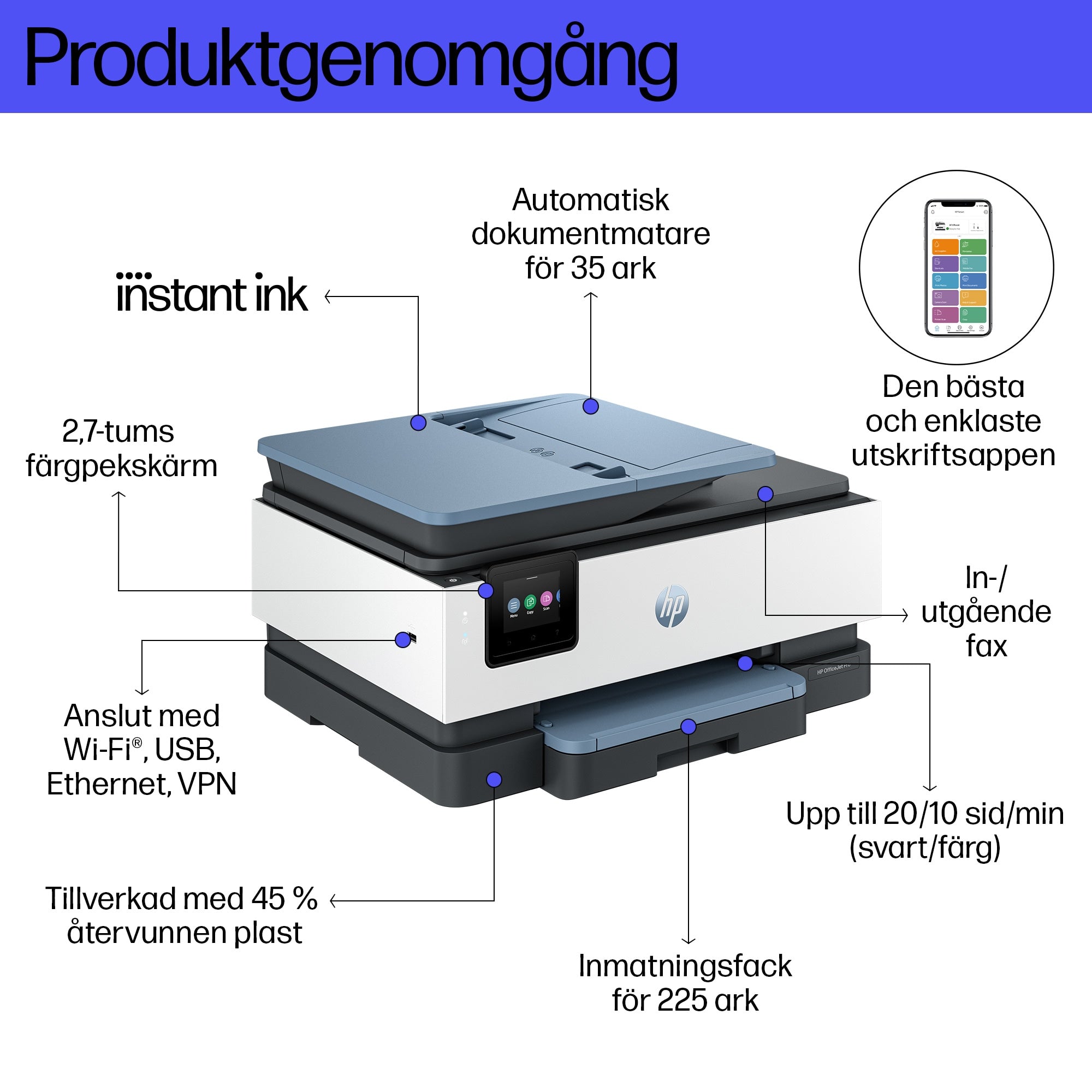  www.electricalstuff.se ElectricalStuff.se   HP OfficeJet Pro 8135e All-in-One Printer HP 40Q47B 0197029469335|197029469335|0